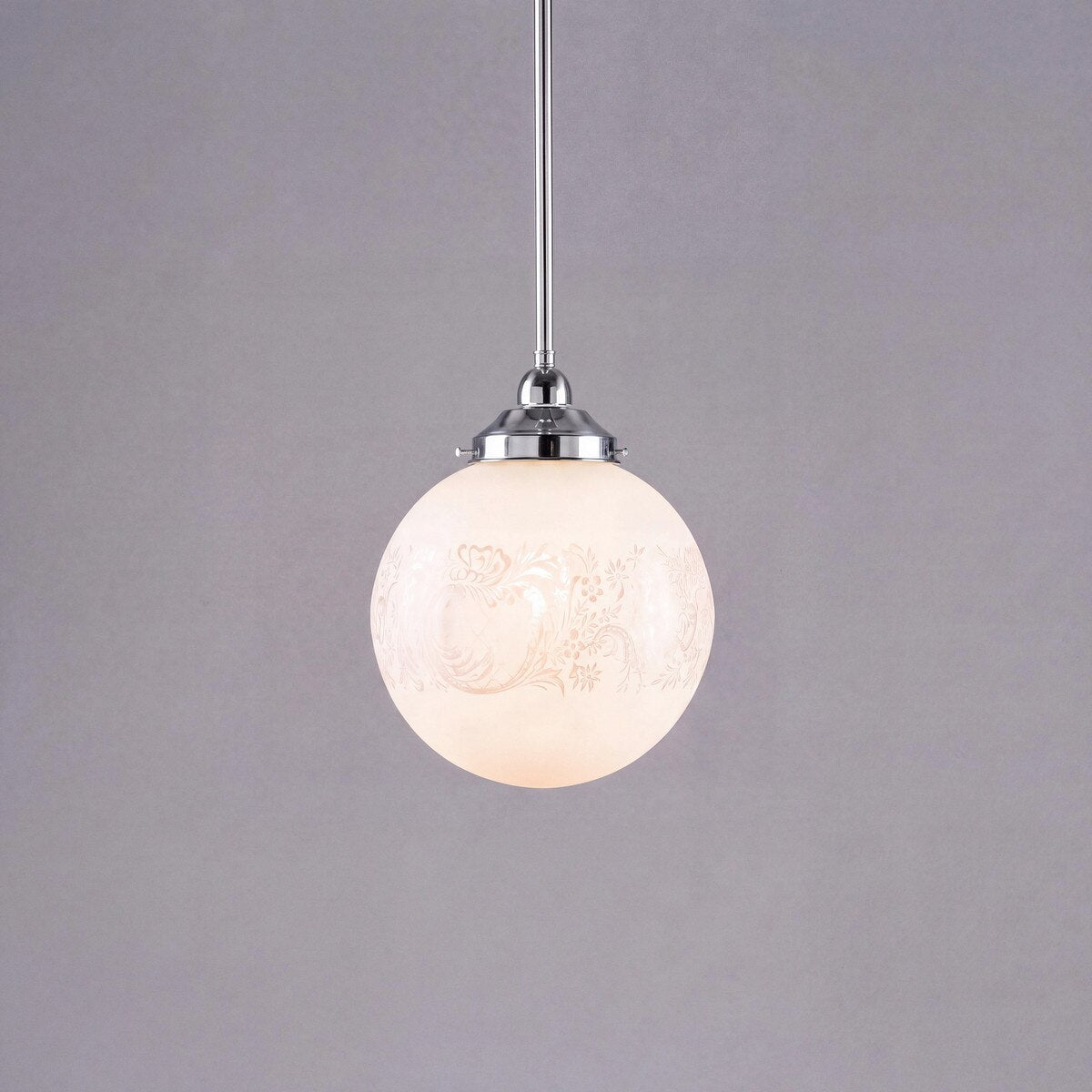 Single Rod Pendant Chrome With 10" Sheffield Glass - 3010238