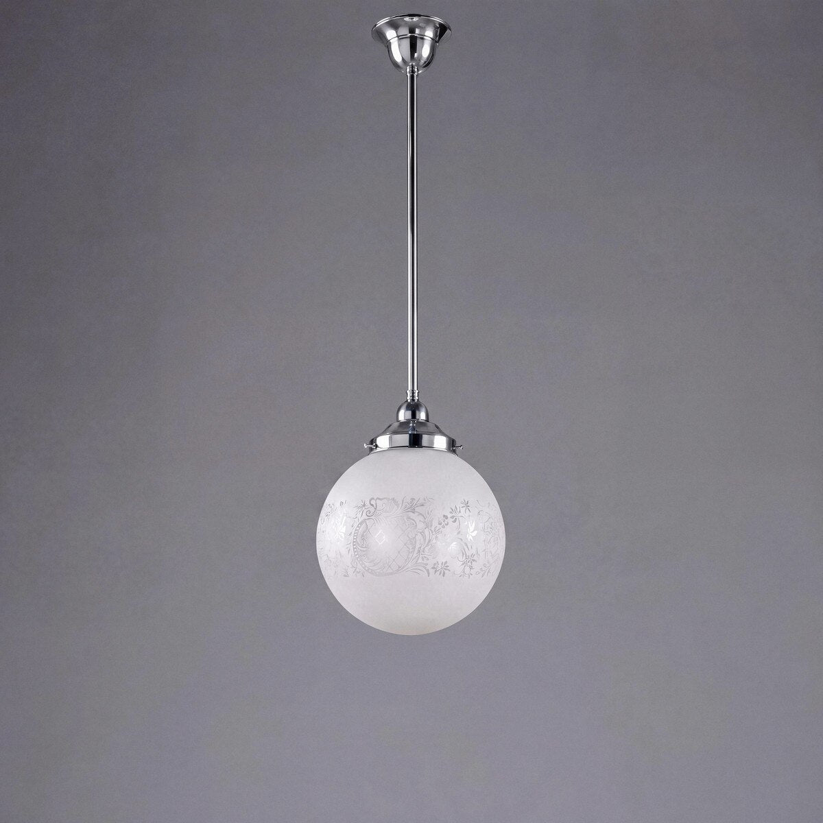 Single Rod Pendant Chrome With 10" Sheffield Glass - 3010238