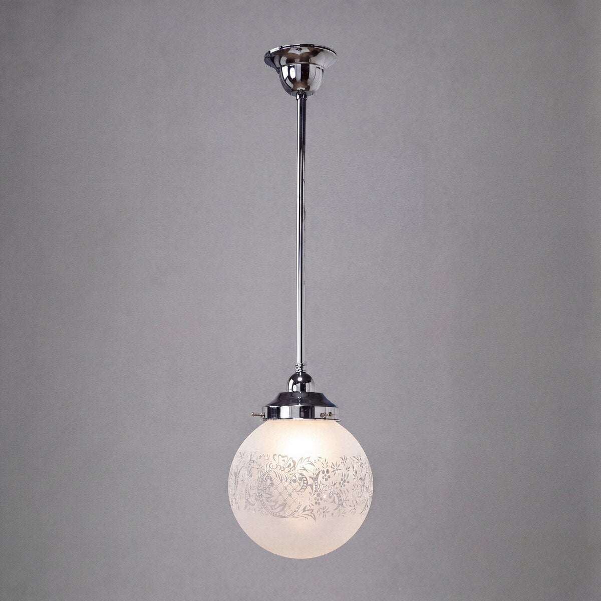 Single Rod Pendant Chrome With 8" Sheffield Glass - 3010240