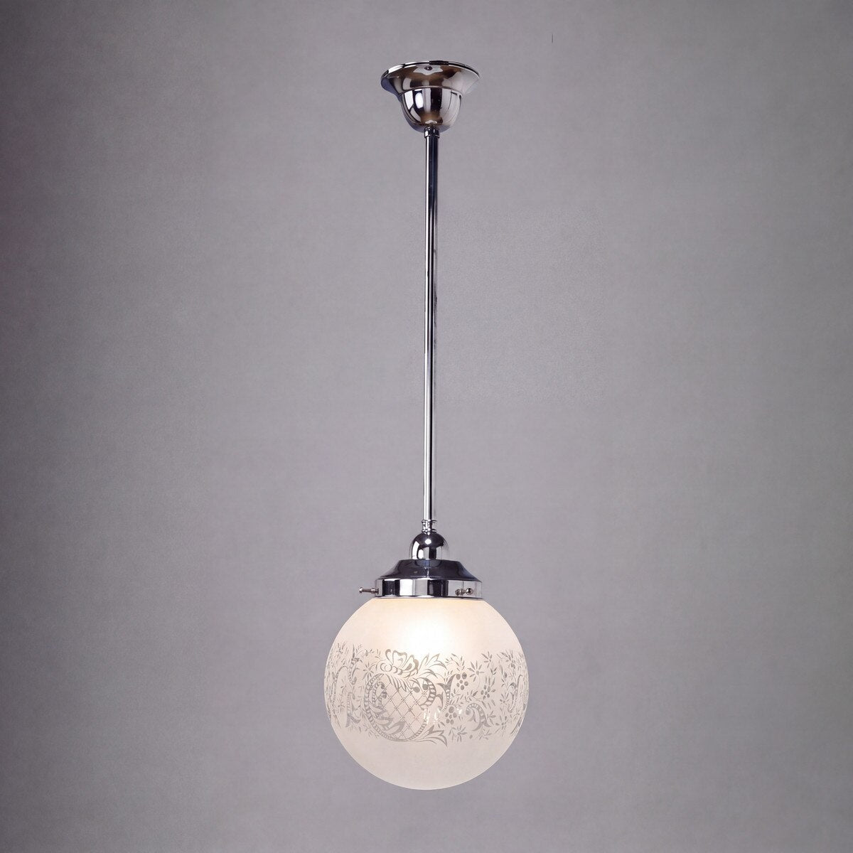 Single Rod Pendant Chrome With 8" Sheffield Glass - 3010240