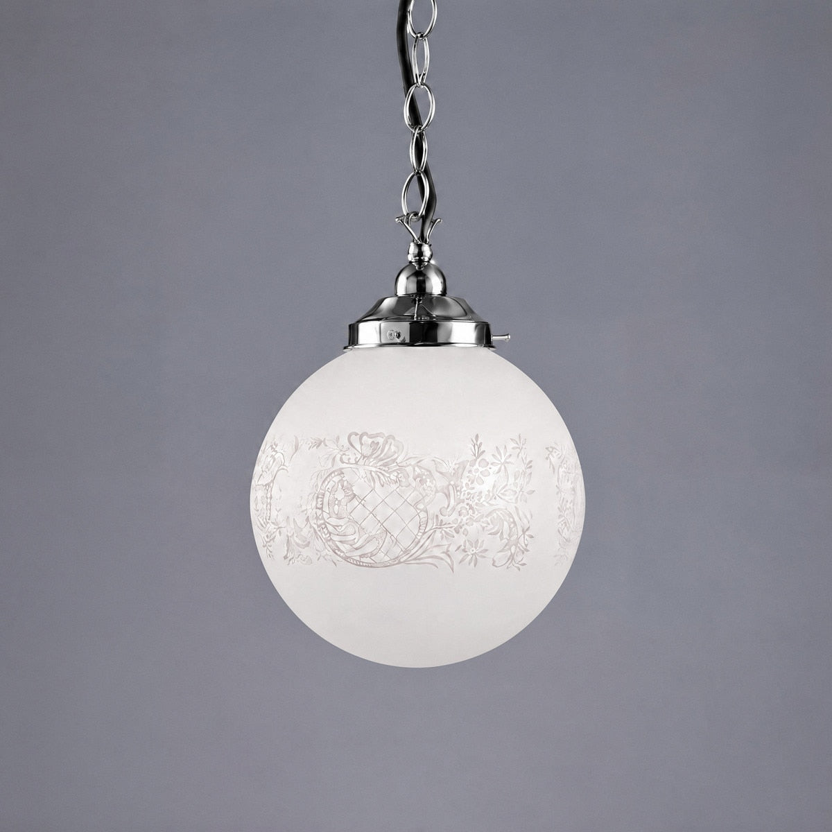 Single Chain Pendant Chrome With 10" Sheffield Glass - 3010242