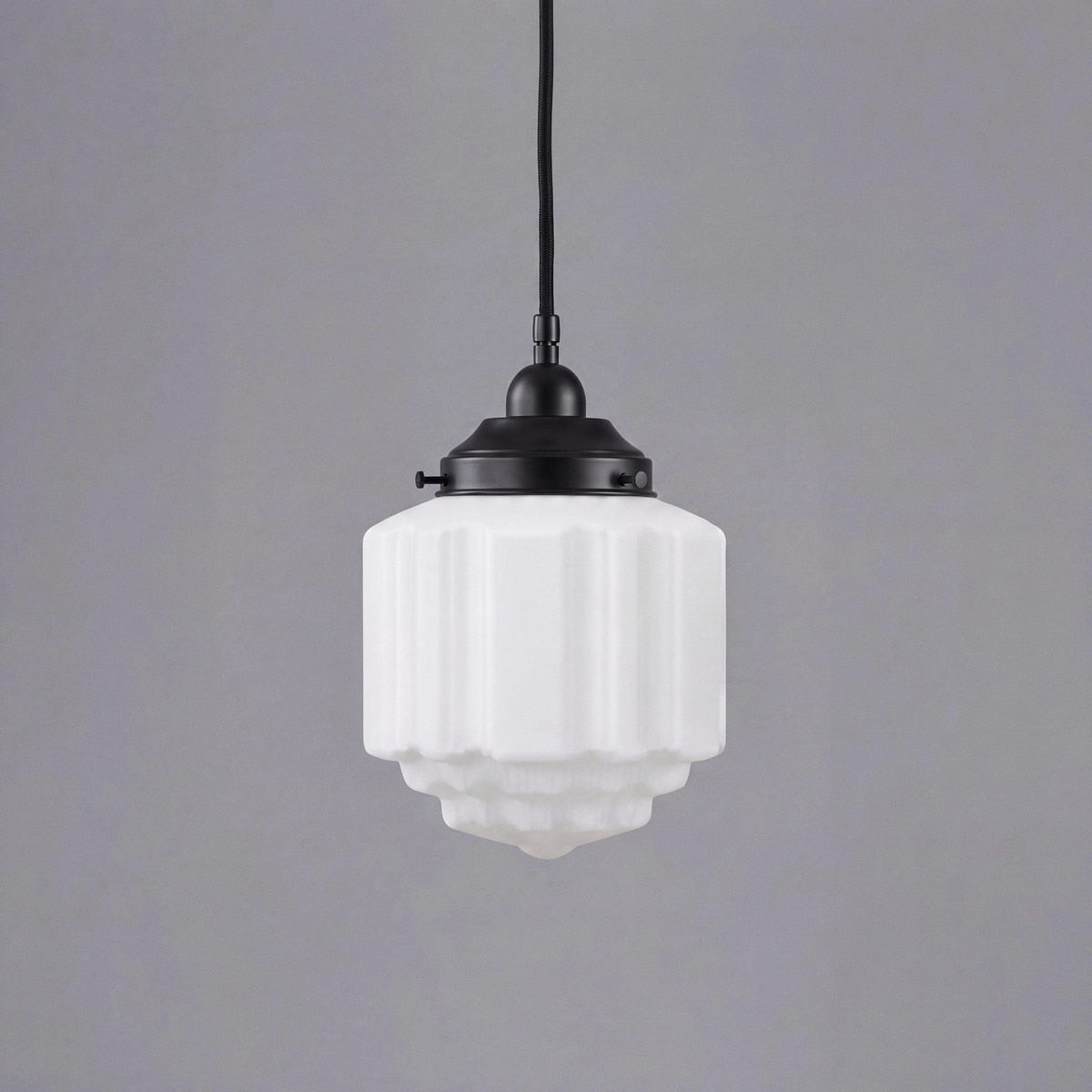 Single Cord Pendant Patina Black With 8" St Kilda Opal Matt Glass - 3020067