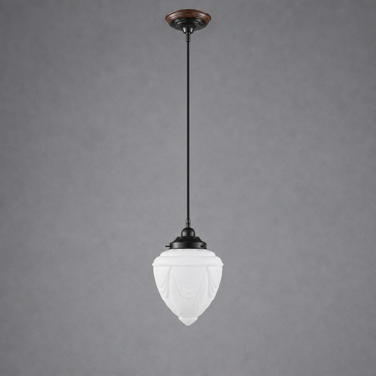 Single Cord Pendant Patina Black With 8" Empire Opal Matt Glass - 3020069