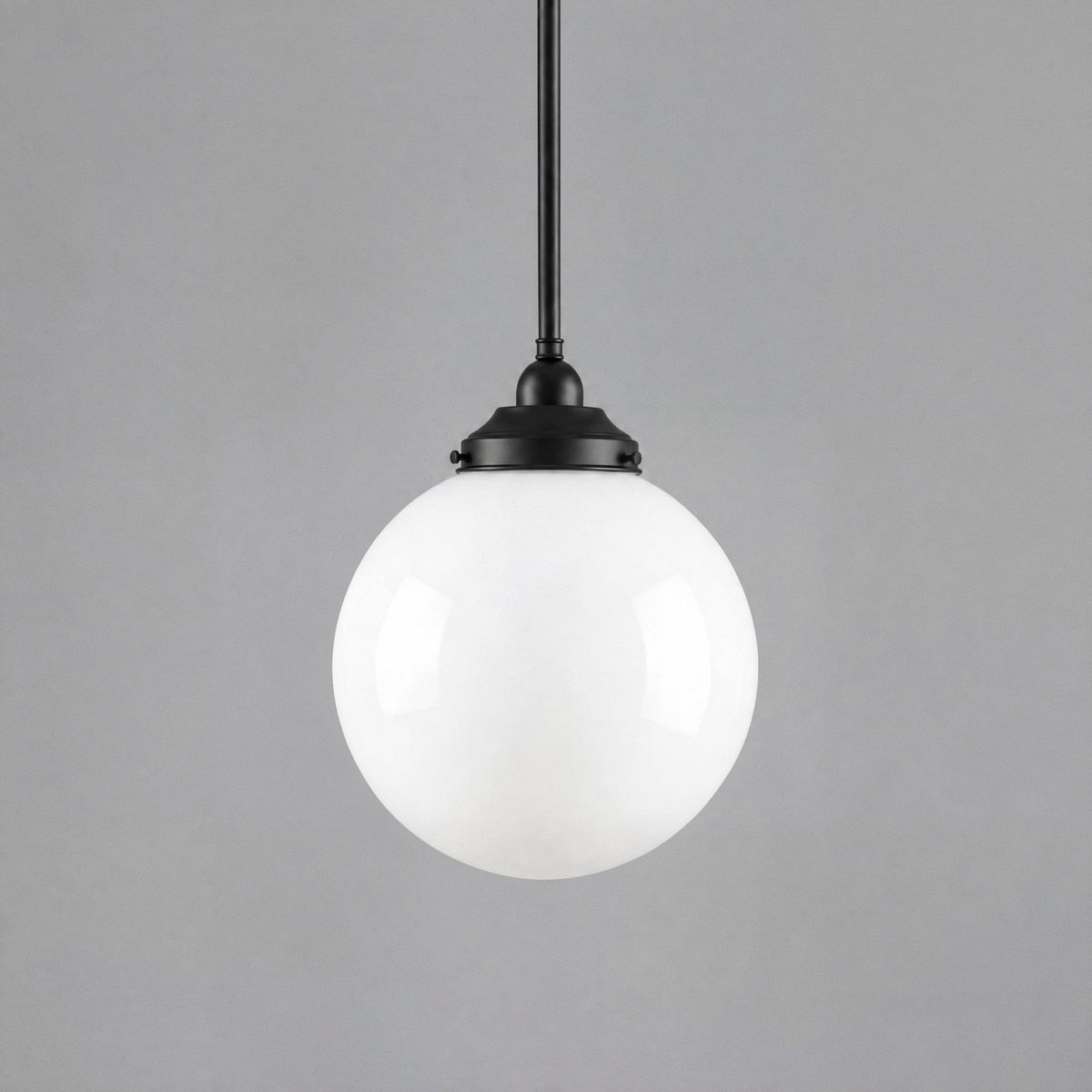 Single Rod Pendant Patina Black With 10" Sphere Opal Gloss Glass - 3020099