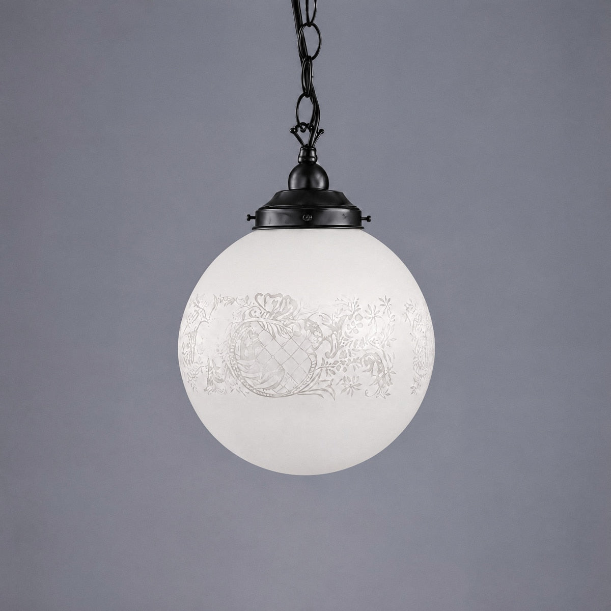 Single Chain Pendant Patina Black With 10" Sheffield Glass - 3020137