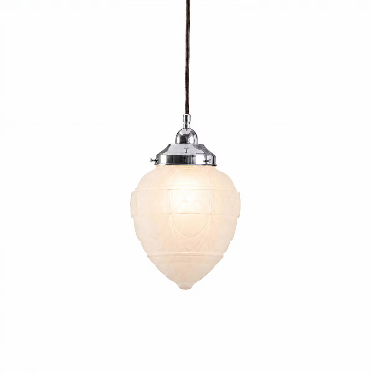 Asheville Pendant Light With Cloth Cord Chrome & Frost - 3090340