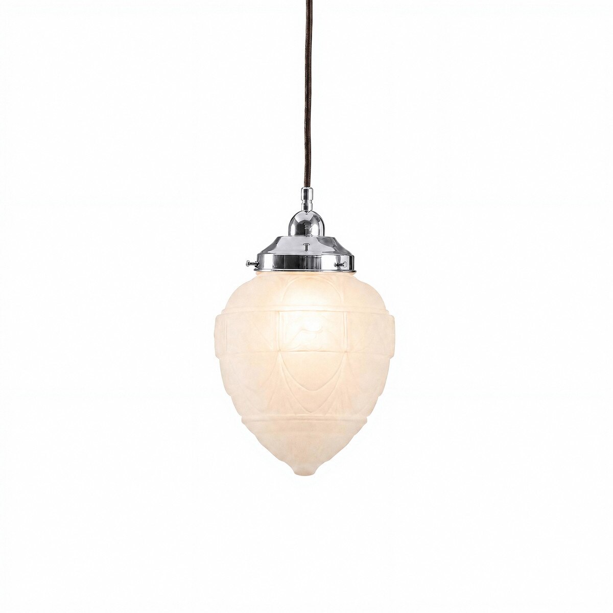 Asheville Pendant Light With Cloth Cord Chrome & Frost - 3090340
