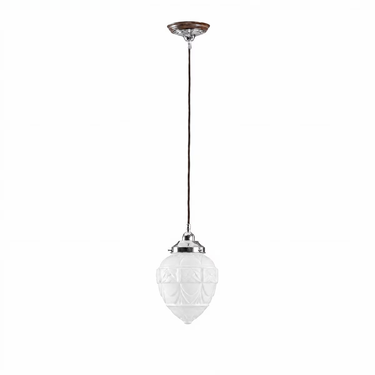 Asheville Pendant Light With Cloth Cord Chrome & Frost - 3090340