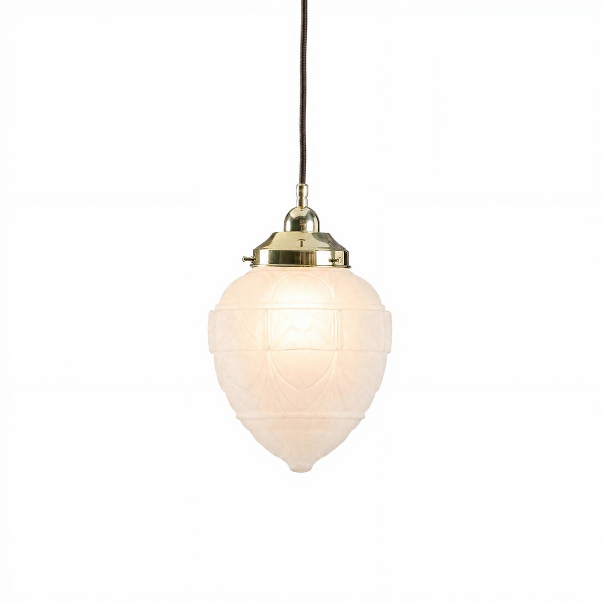 Asheville Pendant Light With Cloth Cord Polished Brass & Frost - 3090341