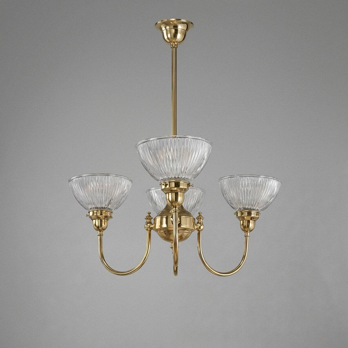 Luke 3 Light Pendant Light Arms Up Polished Brass & Clear - 3090346