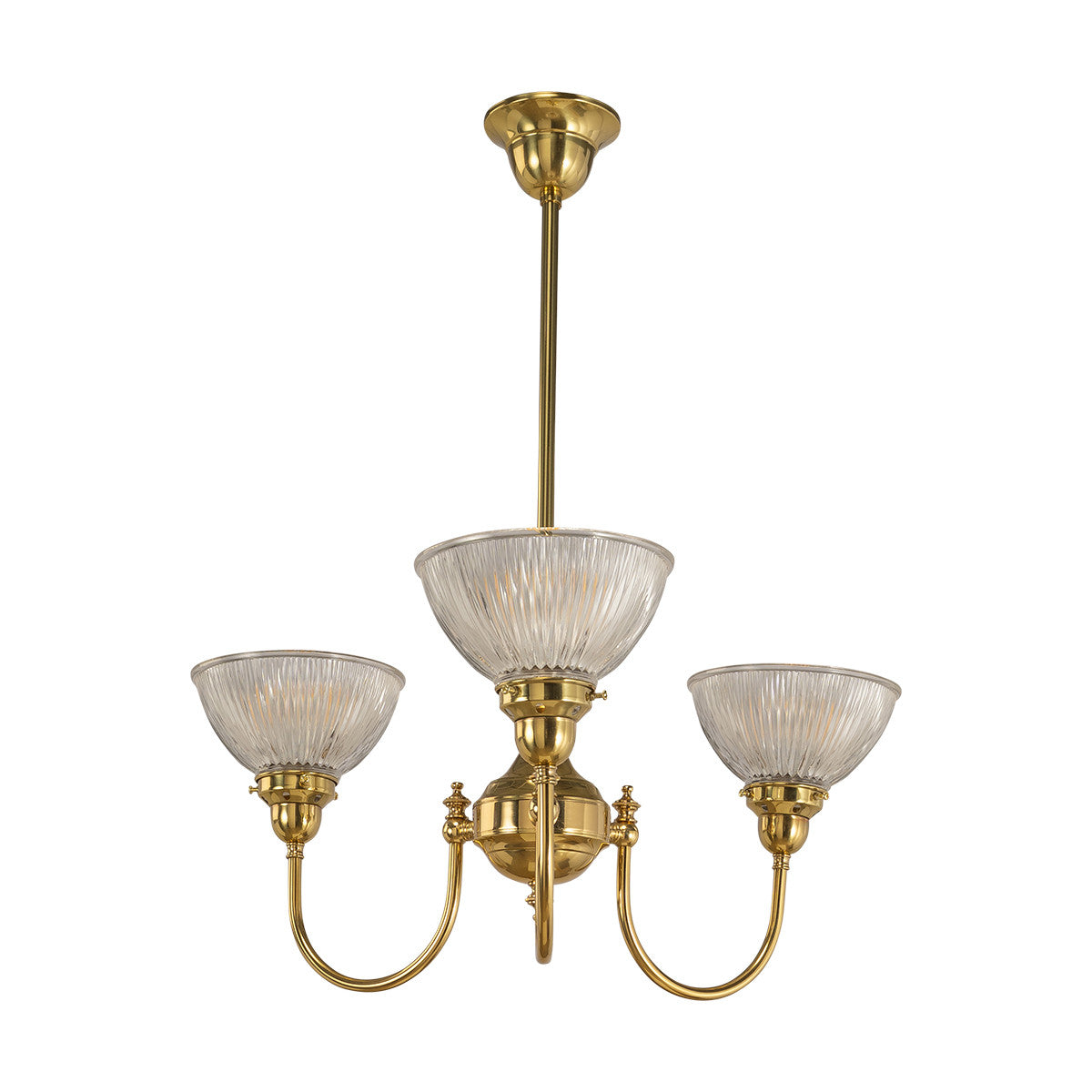 Luke 3 Light Pendant Light Arms Up Polished Brass & Clear - 3090346