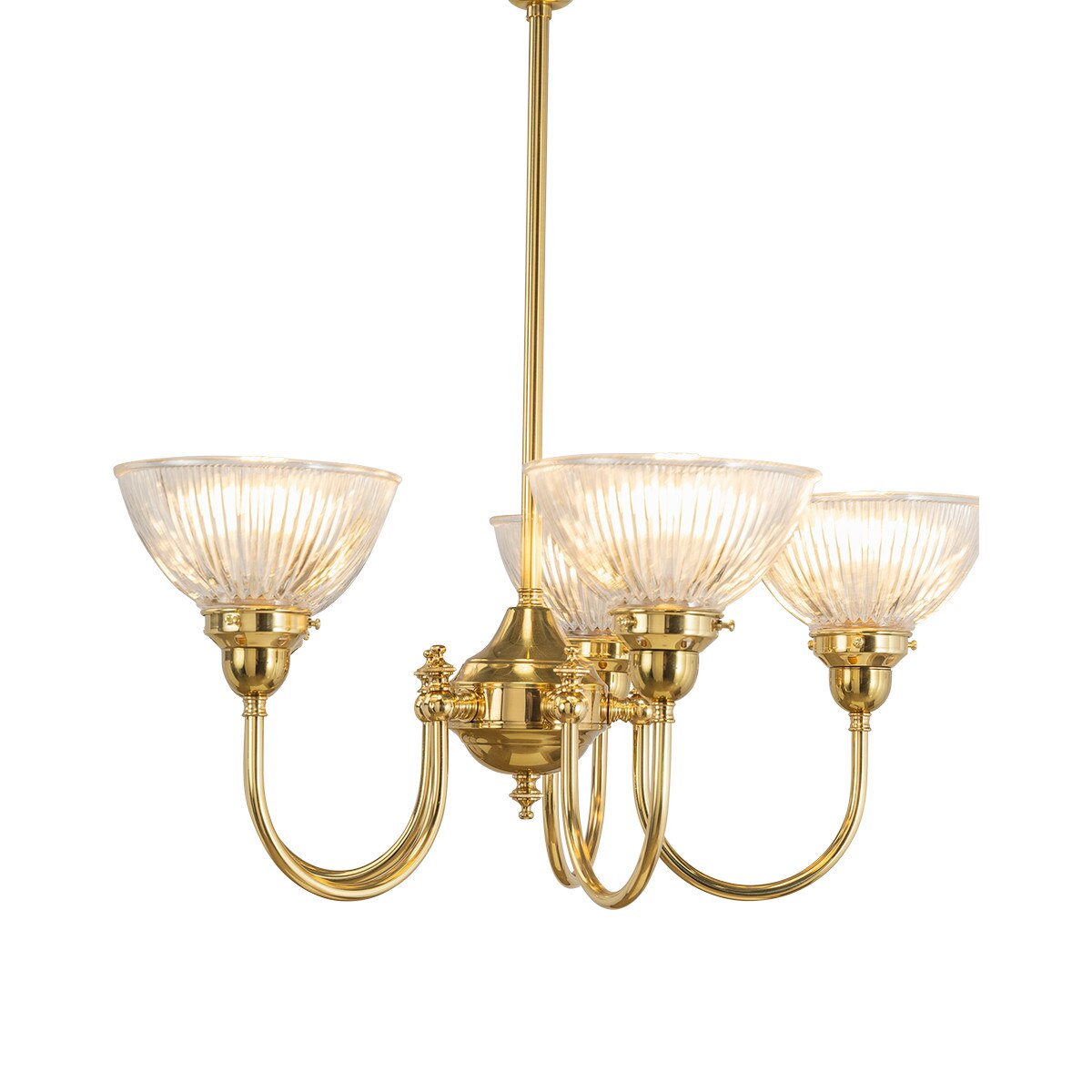Luke 5 Light Pendant Light Arms Up Polished Brass & Clear - 3090347