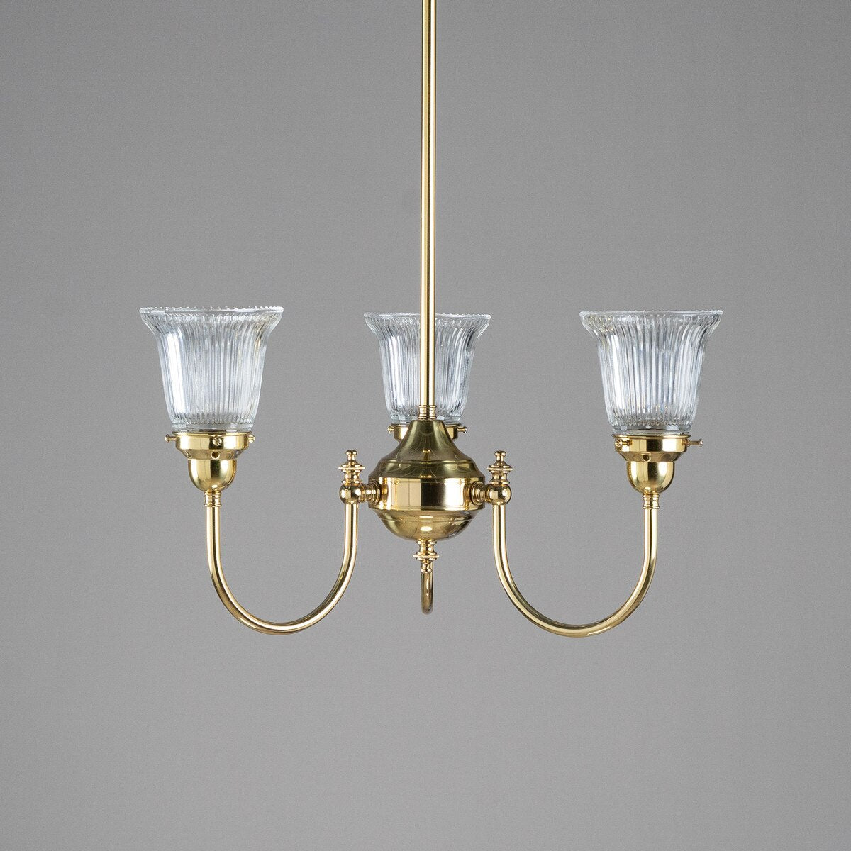 Luke 3 Light Pendant Light Arms Up with Zipper Shades Polished Brass & Clear - 3090348