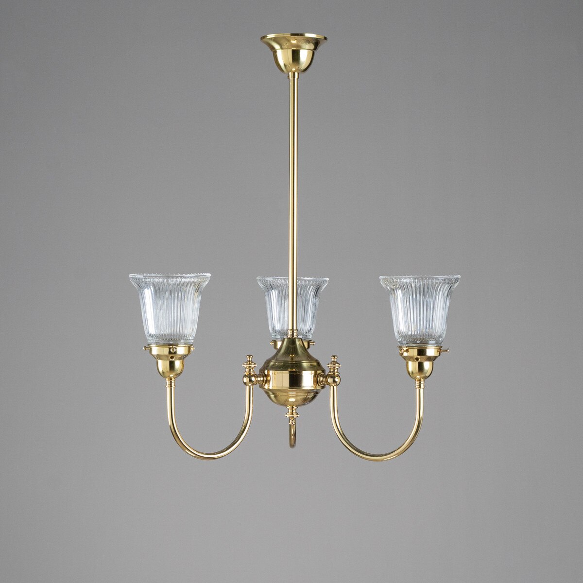 Luke 3 Light Pendant Light Arms Up with Zipper Shades Polished Brass & Clear - 3090348
