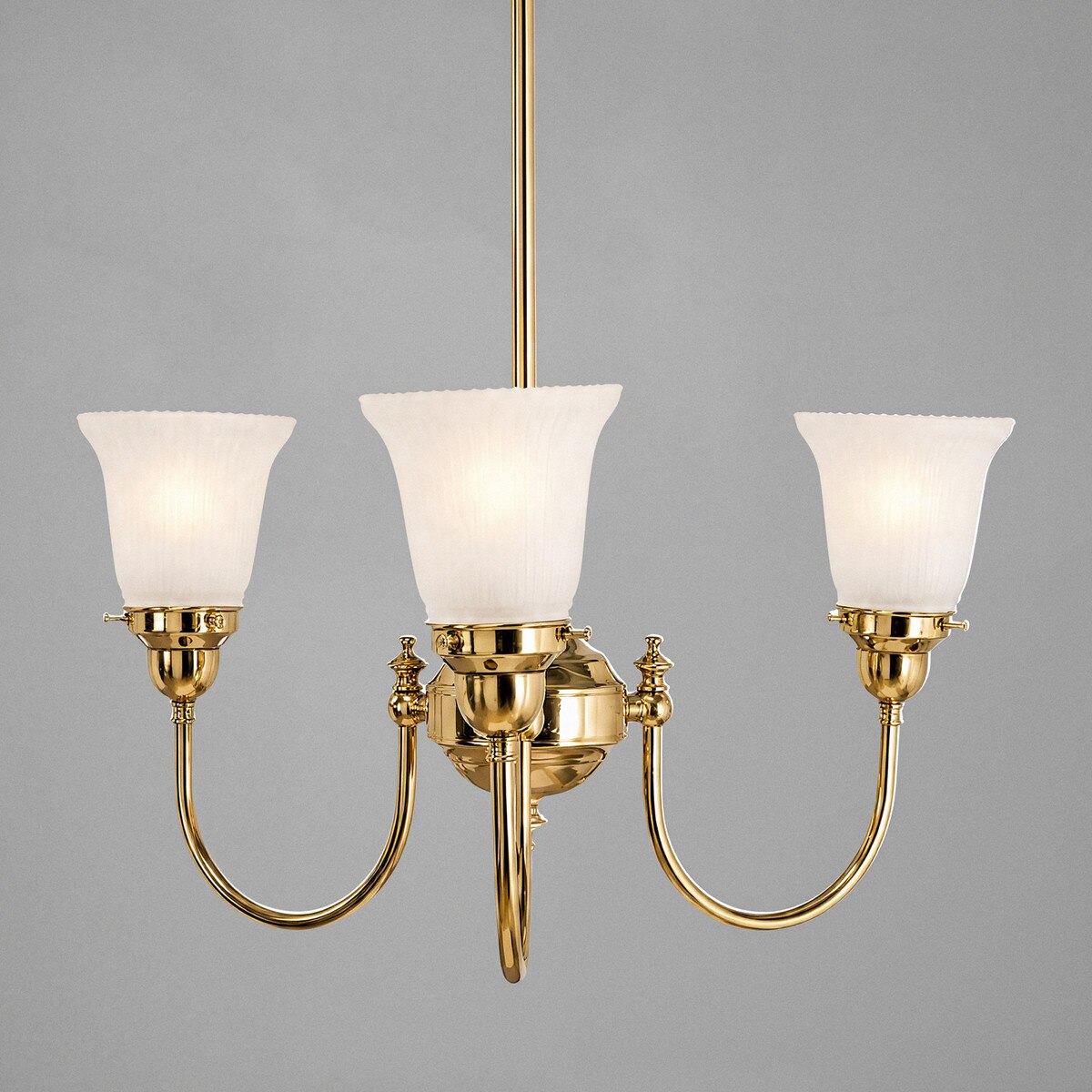 Luke 3 Light Pendant Light Arms Up with Zipper Shades Polished Brass & Frost - 3090349