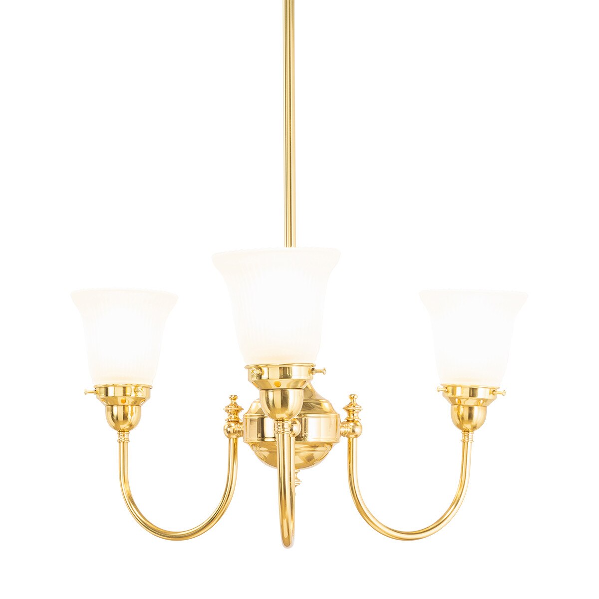 Luke 3 Light Pendant Light Arms Up with Zipper Shades Polished Brass & Frost - 3090349