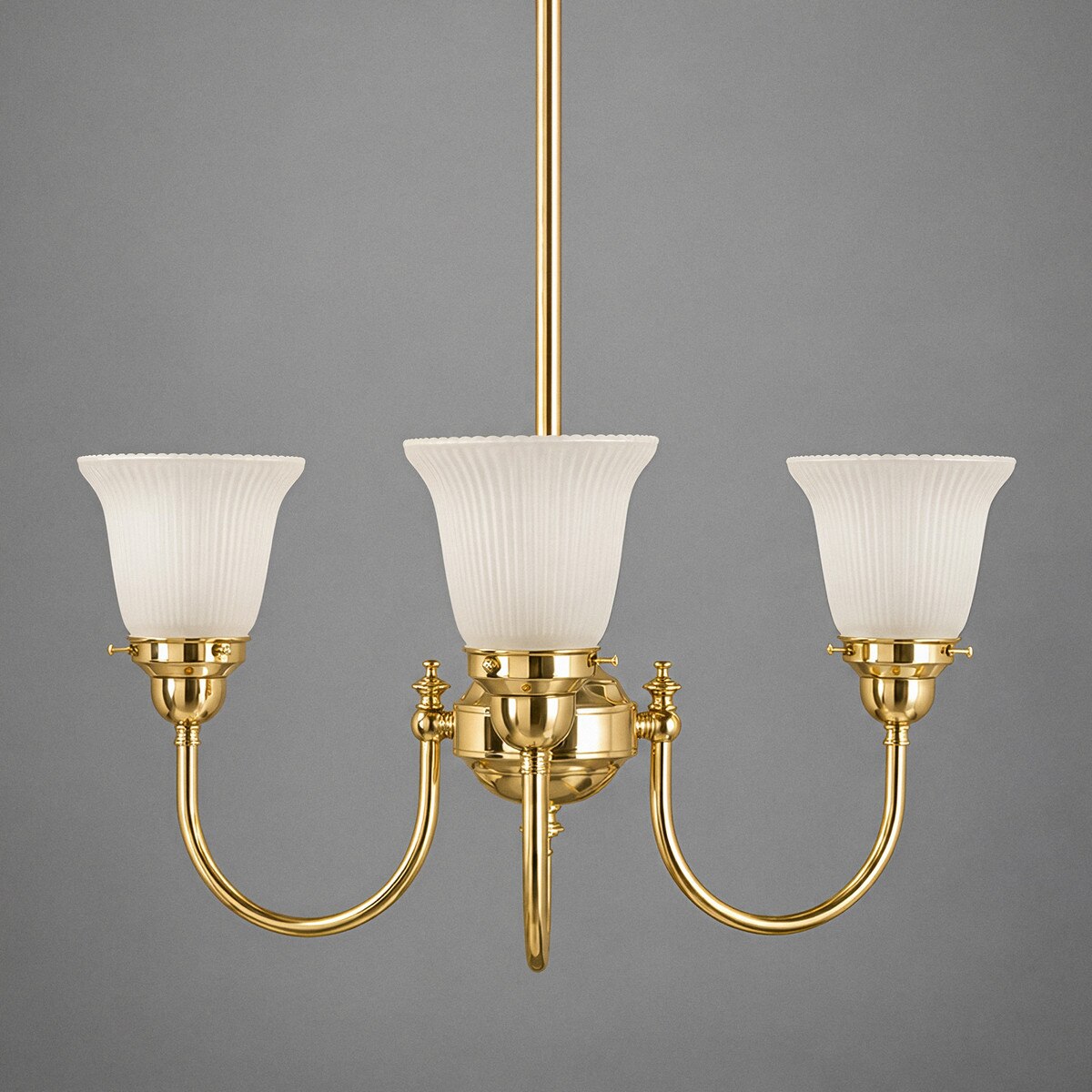 Luke 3 Light Pendant Light Arms Up with Zipper Shades Polished Brass & Frost - 3090349