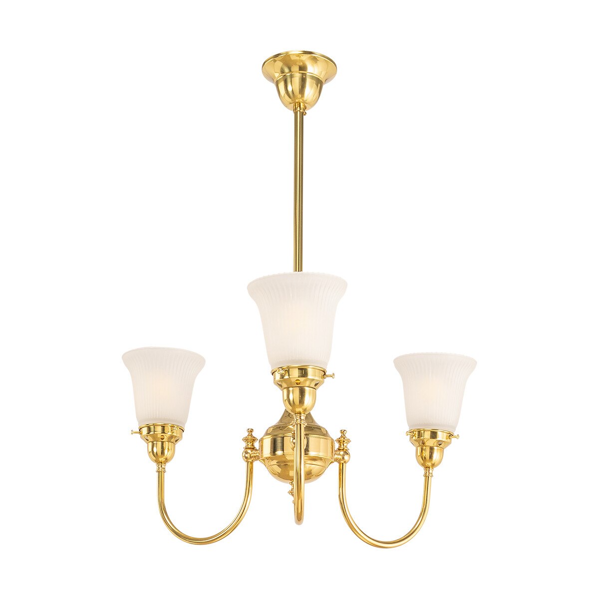 Luke 3 Light Pendant Light Arms Up with Zipper Shades Polished Brass & Frost - 3090349