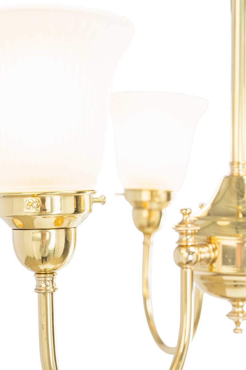 Luke 3 Light Pendant Light Arms Up with Zipper Shades Polished Brass & Frost - 3090349