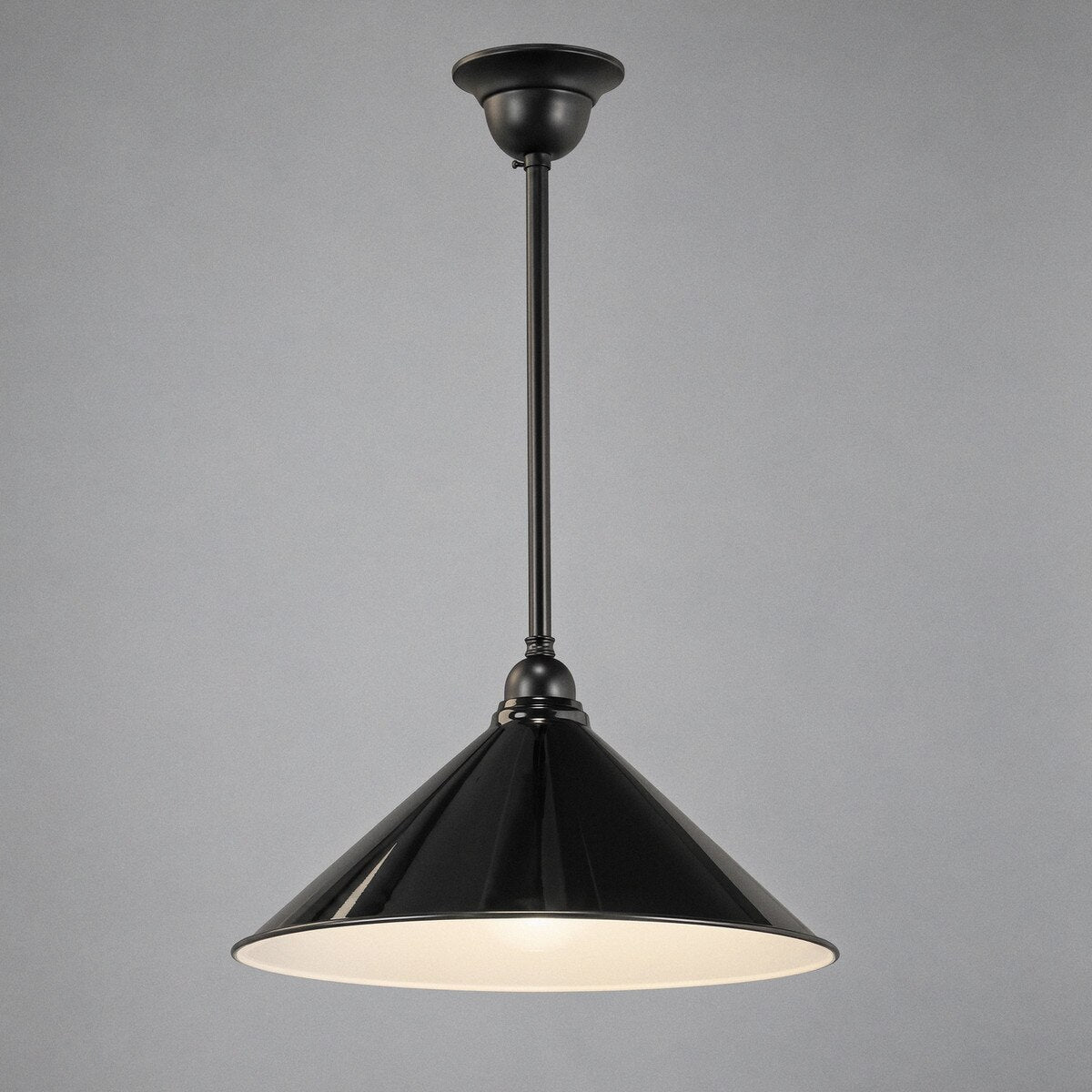 Edwardian 390mm Pendant Light on Rod Set 1/2" Patina & Black - 3090359