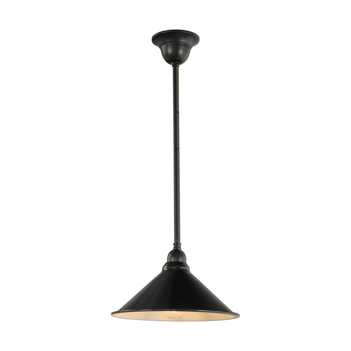 Edwardian 250mm Pendant Light on Rod Set 1/2" Patina & Black - 3090360