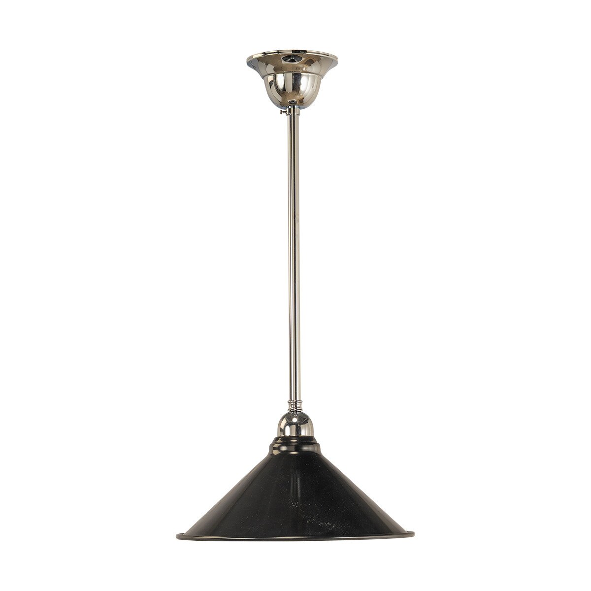 Edwardian 250mm Pendant Light on Rod Set 1/2" Chrome & Black - 3090364