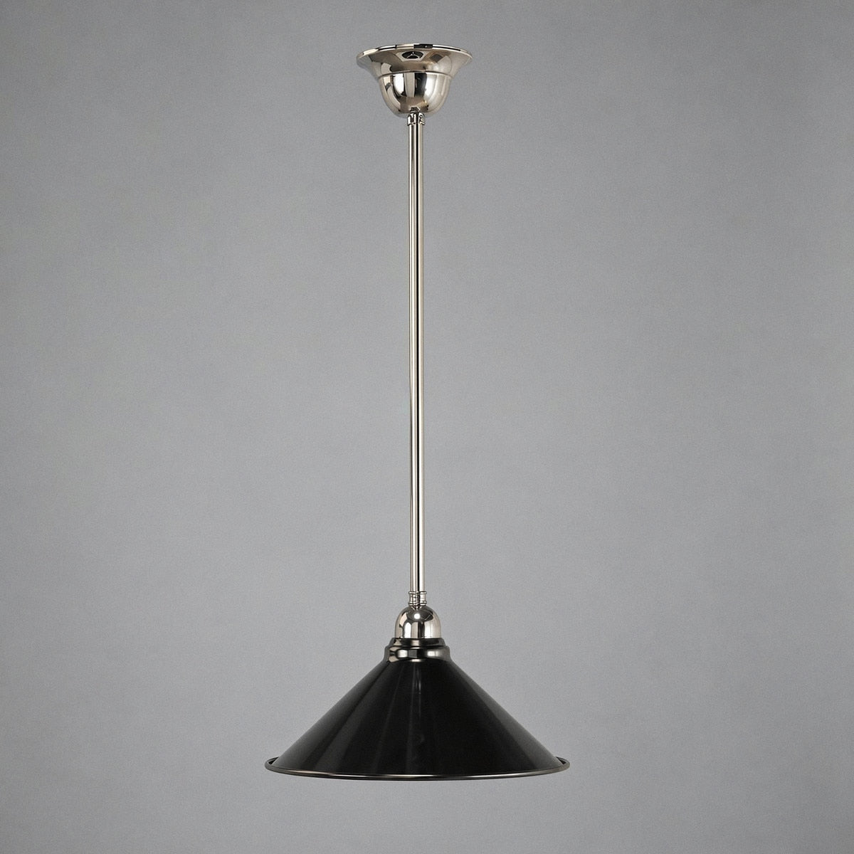 Edwardian 250mm Pendant Light on Rod Set 1/2" Chrome & Black - 3090364