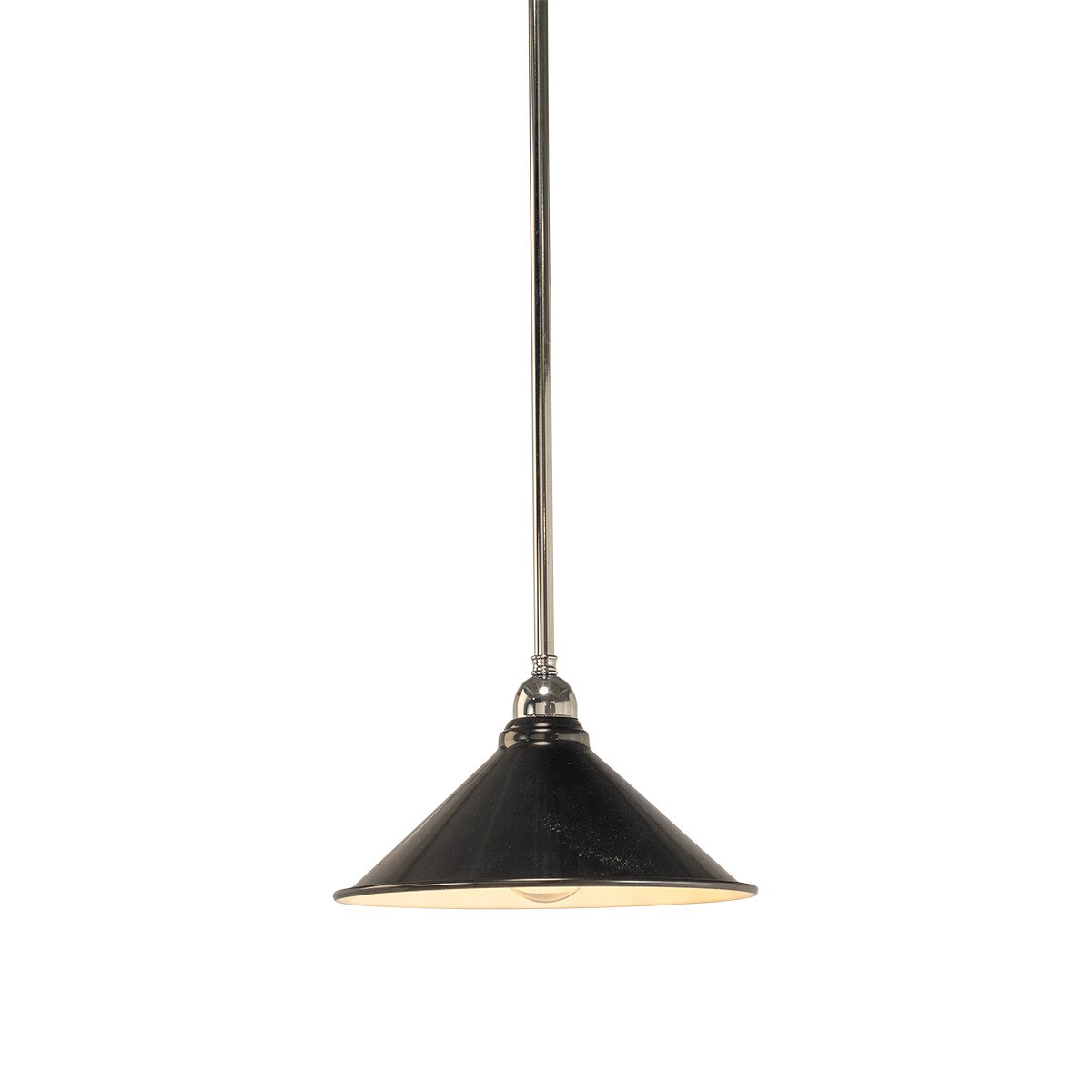 Edwardian 250mm Pendant Light on Rod Set 1/2" Chrome & Black - 3090364