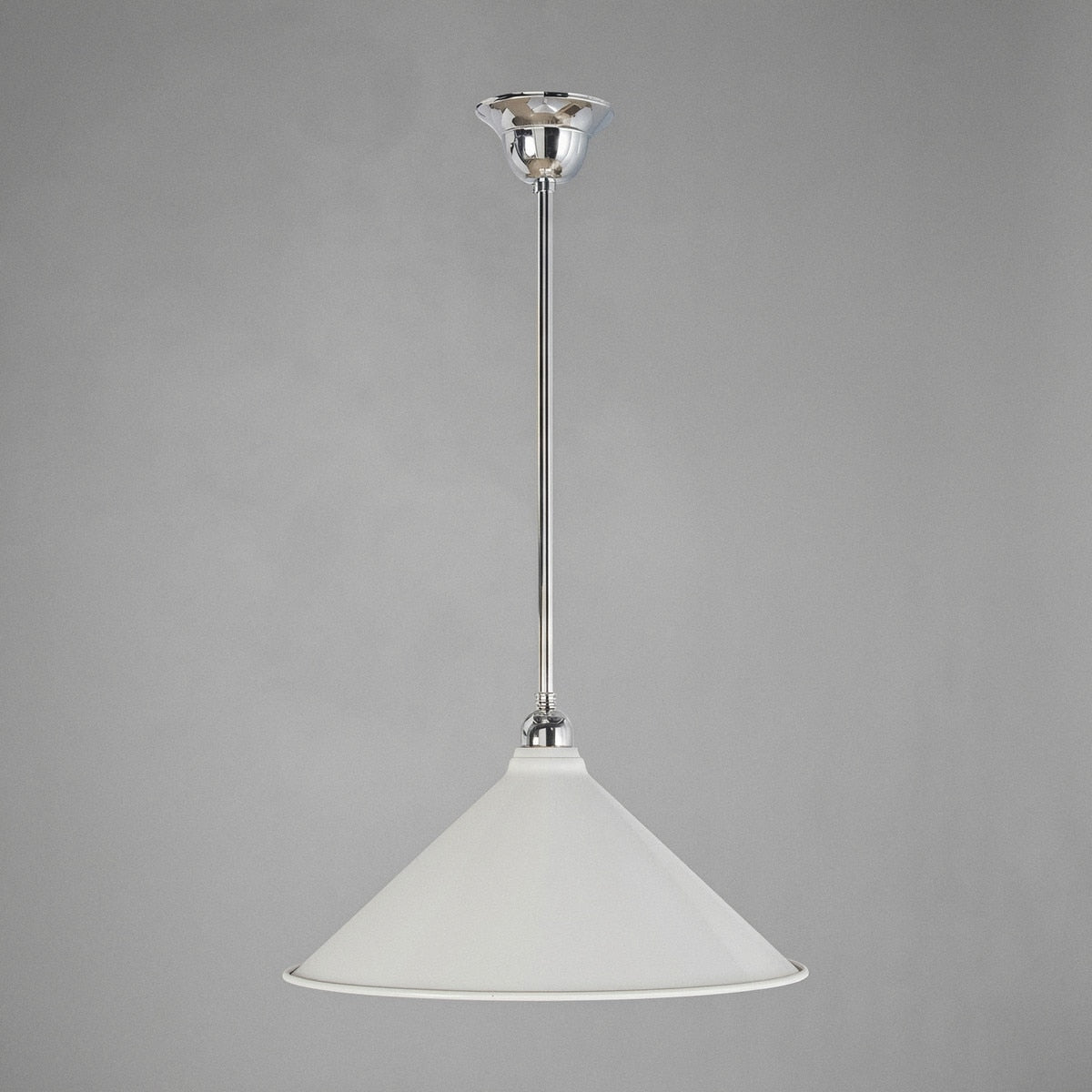 Edwardian 390mm Pendant Light on Rod Set 1/2" Chrome & White - 3090371