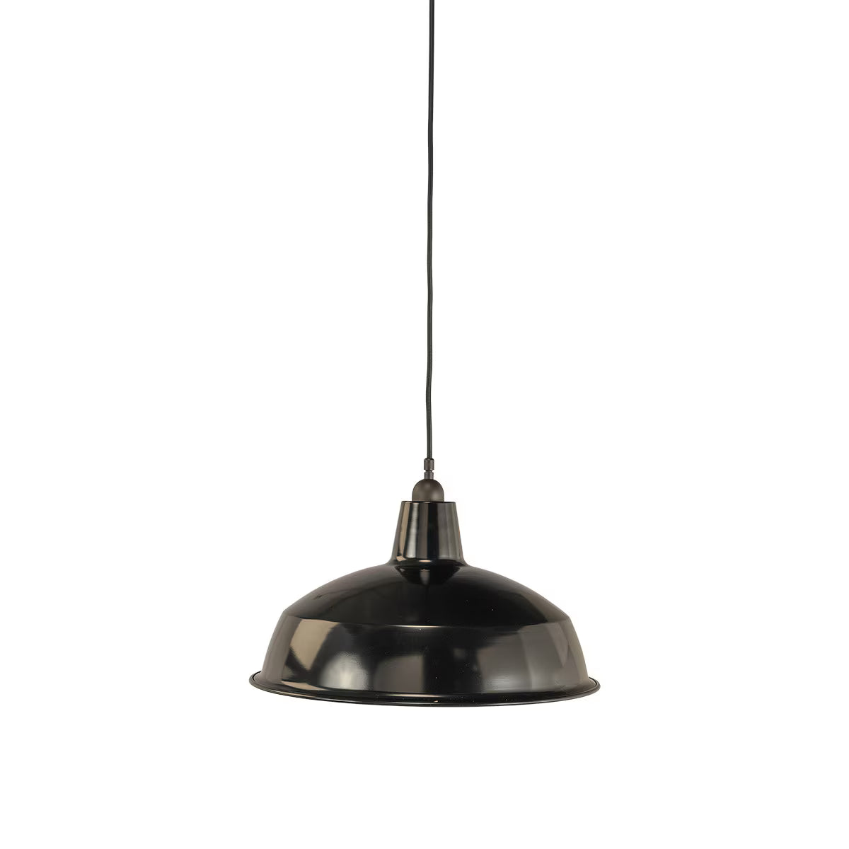 Warehouse 420mm Pendant Light on Cloth Cord Patina & Black - 3090377