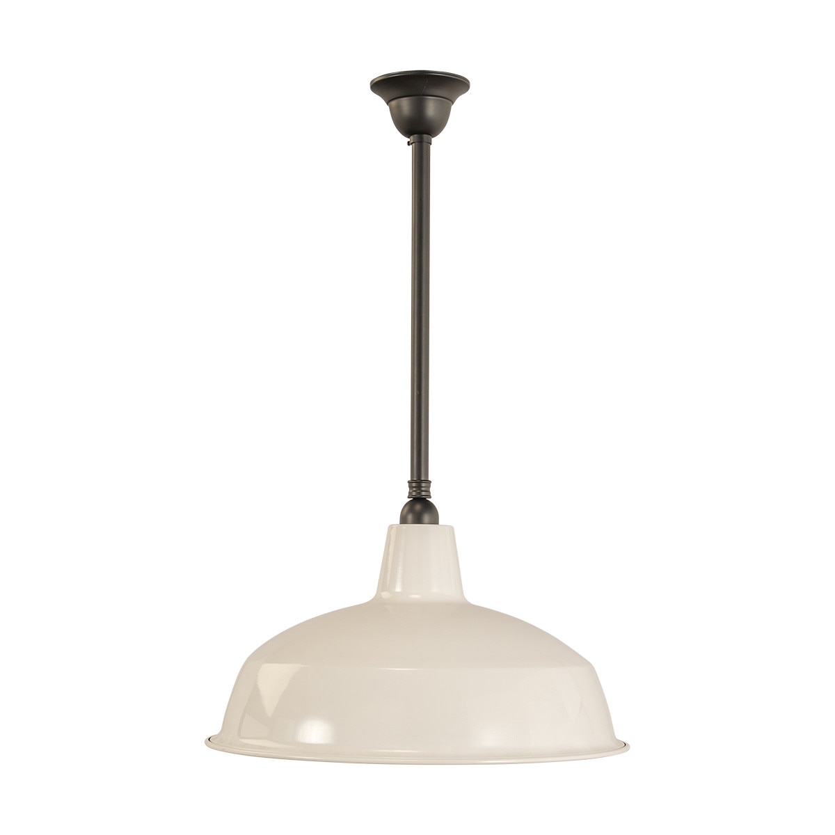 Warehouse 420mm Pendant Light on Rod Set 3/4" Patina & White - 3090383