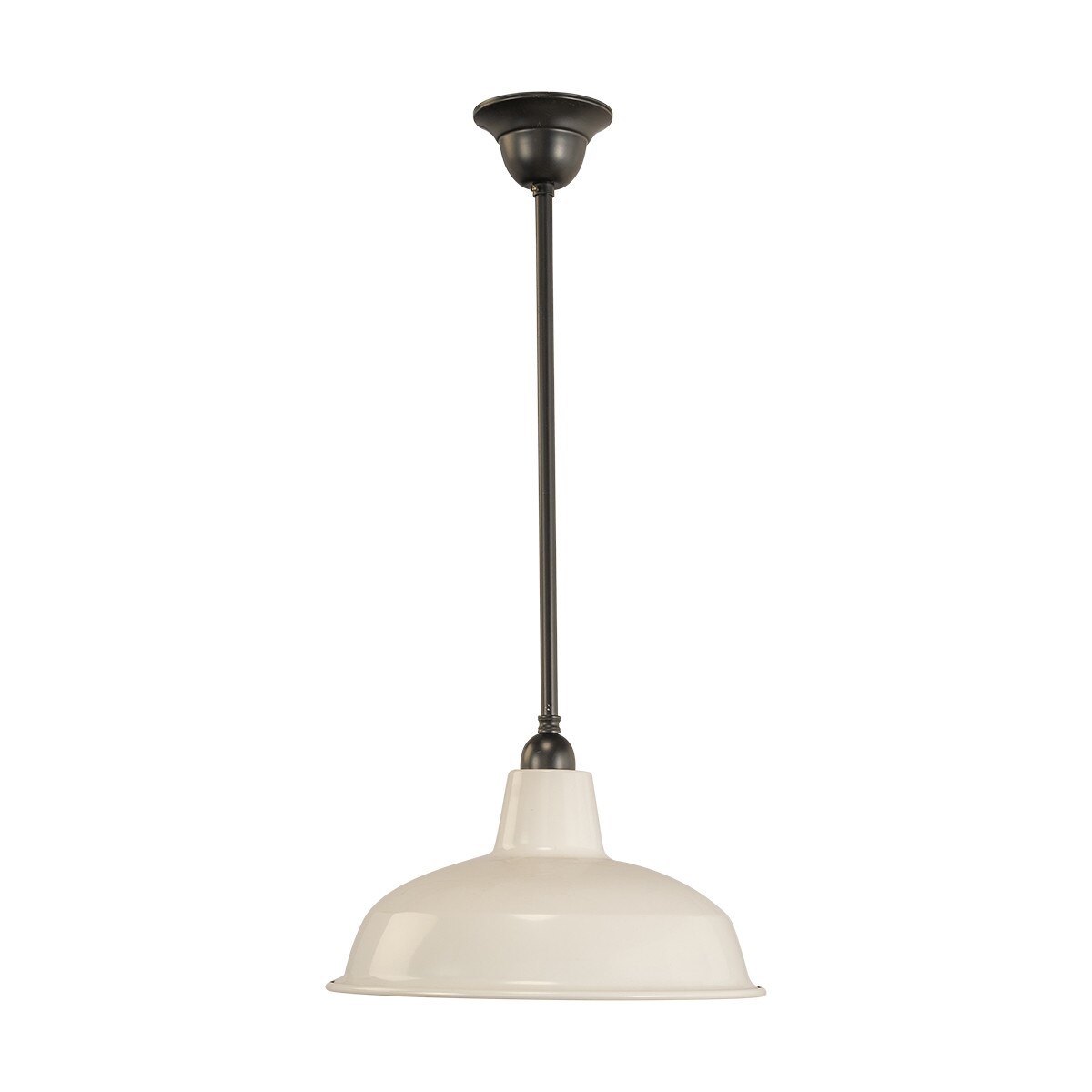 Warehouse 300mm Pendant Light on Rod Set 1/2" Patina & White - 3090384