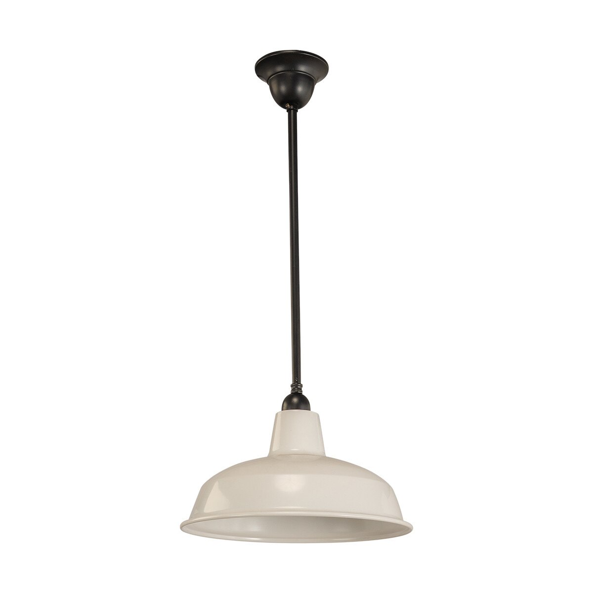 Warehouse 300mm Pendant Light on Rod Set 1/2" Patina & White - 3090384