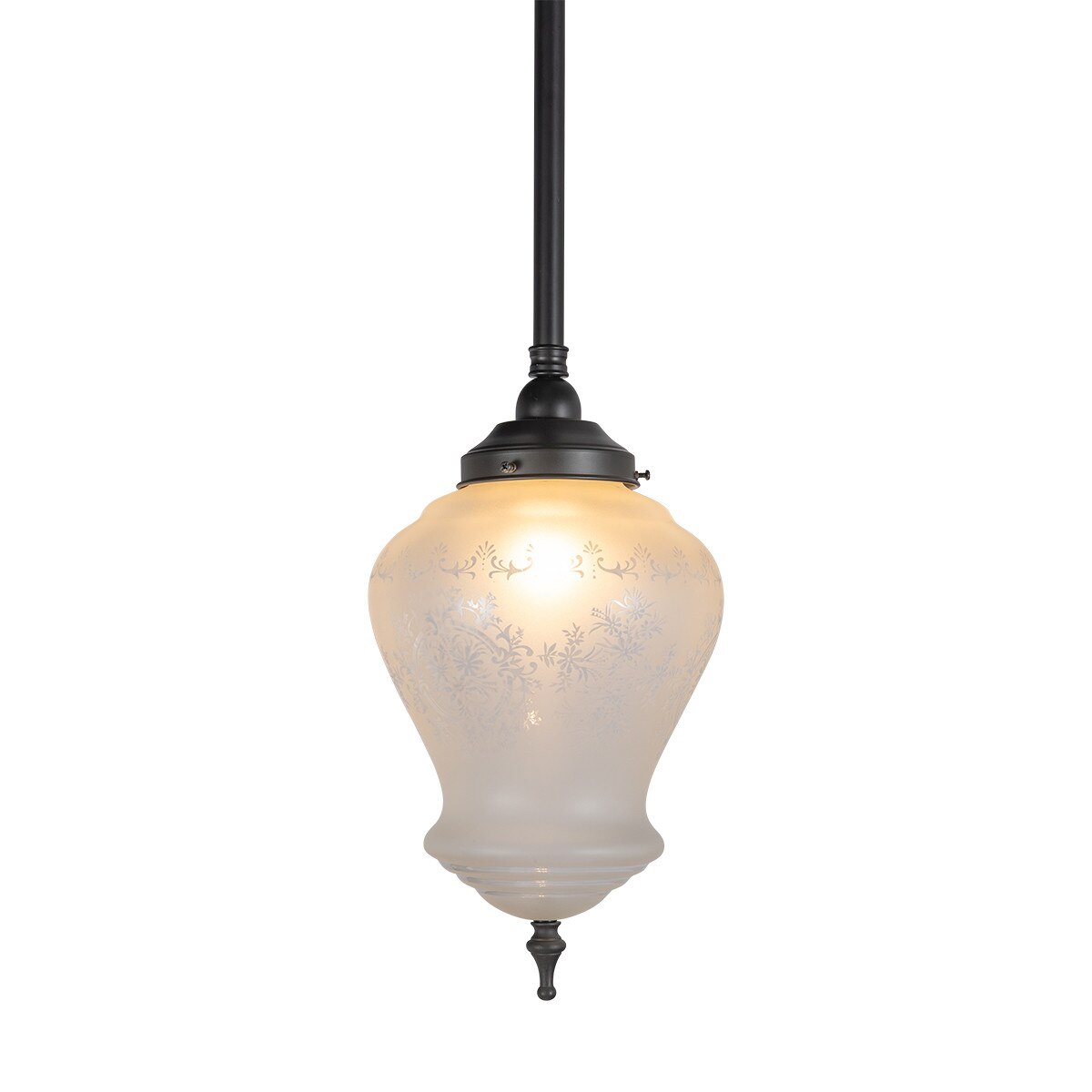 Cambridge Large Pendant Light 3/4" X 1/2 Rod Patina & Frost Etched - 3090395