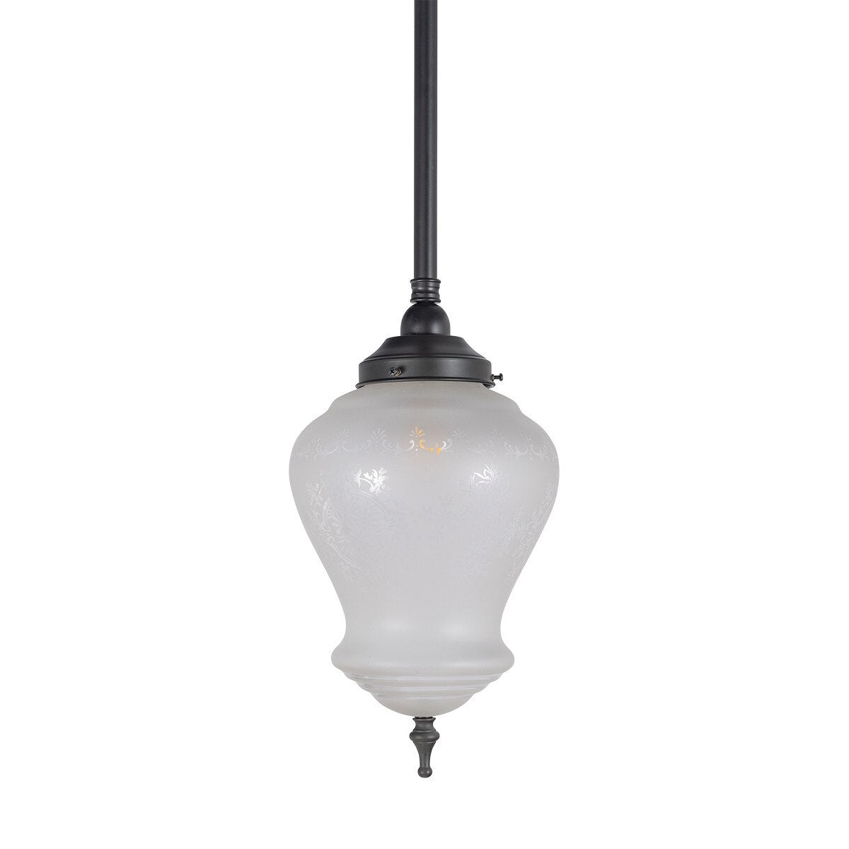 Cambridge Large Pendant Light 3/4" X 1/2 Rod Patina & Frost Etched - 3090395