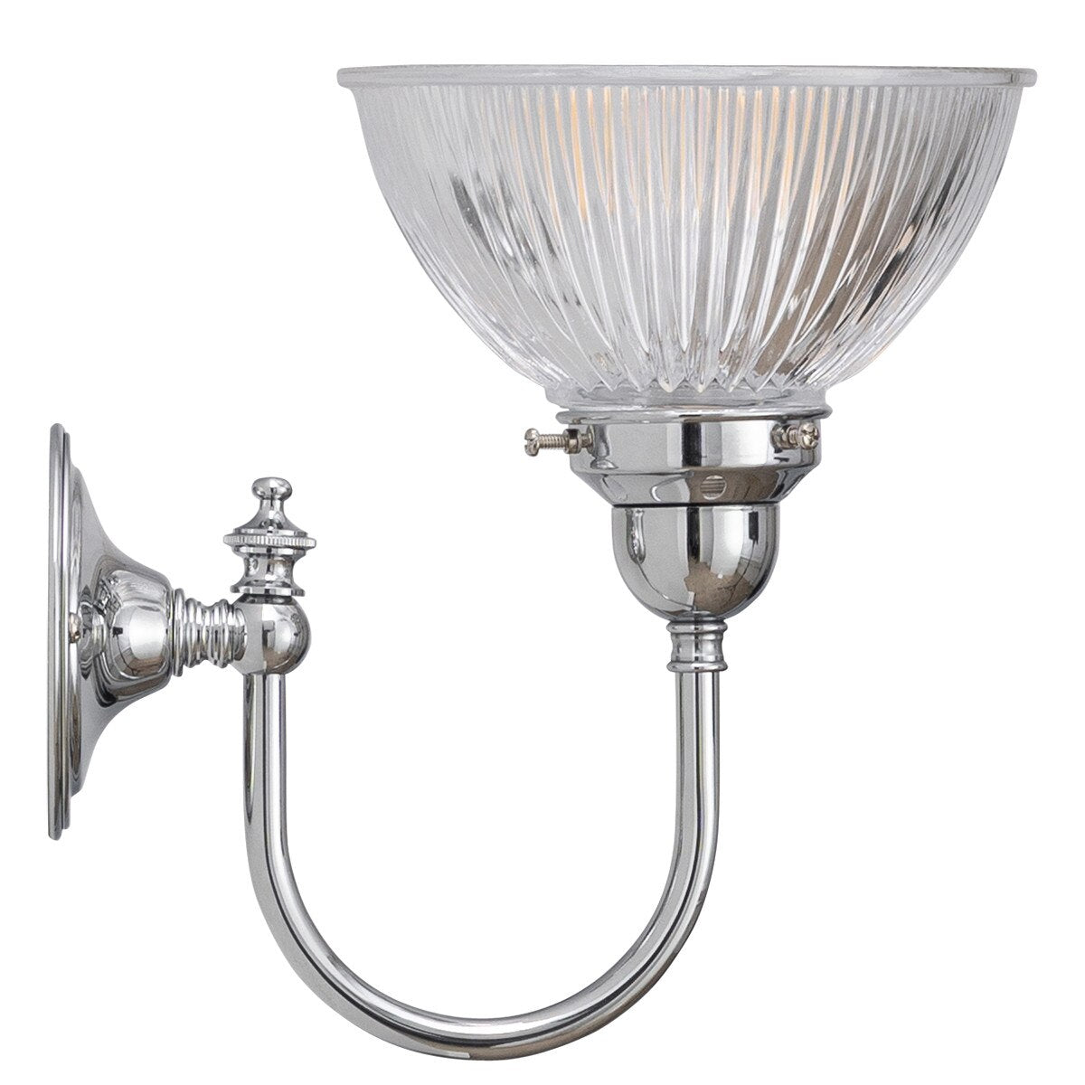Loxton Wall Light Bracket Chrome & Clear - 3090401