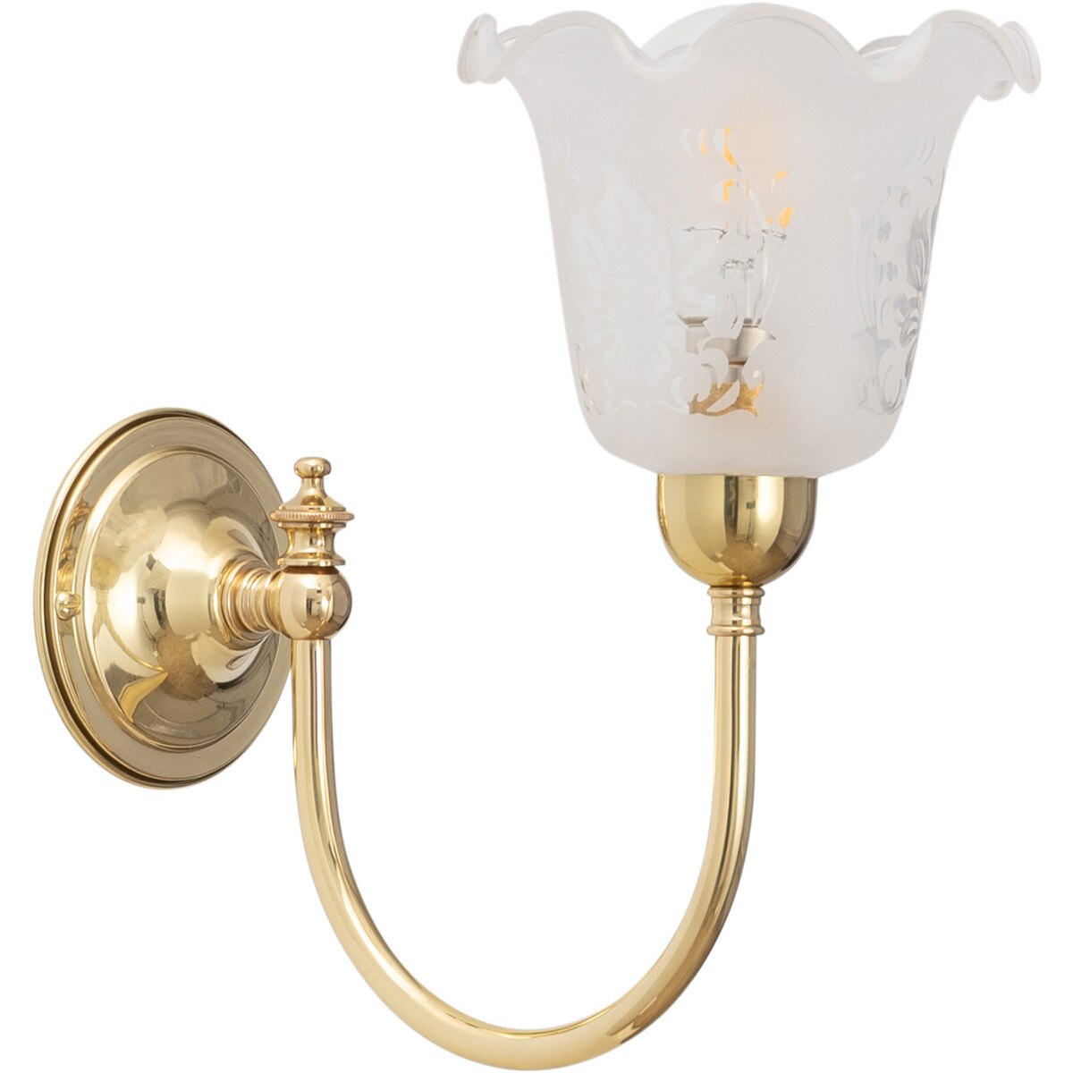 Luke Wall Light Bracket with Shade Polished Brass & Frost Etched - 3090407