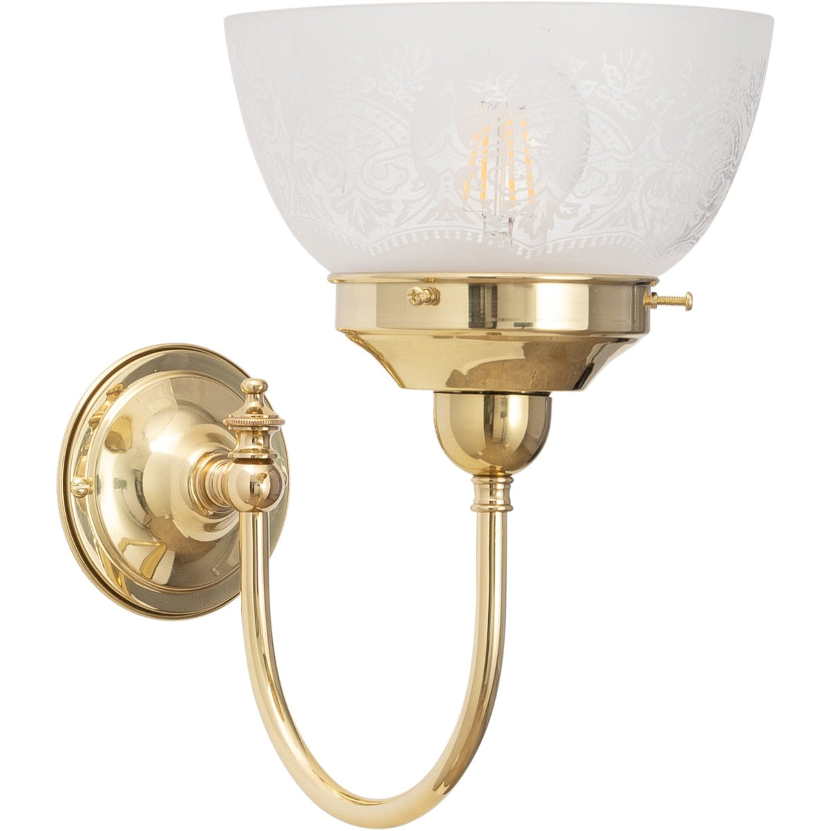 Luke Wall Light Bracket with Keon Shade Polished Brass & Frost Etched - 3090410