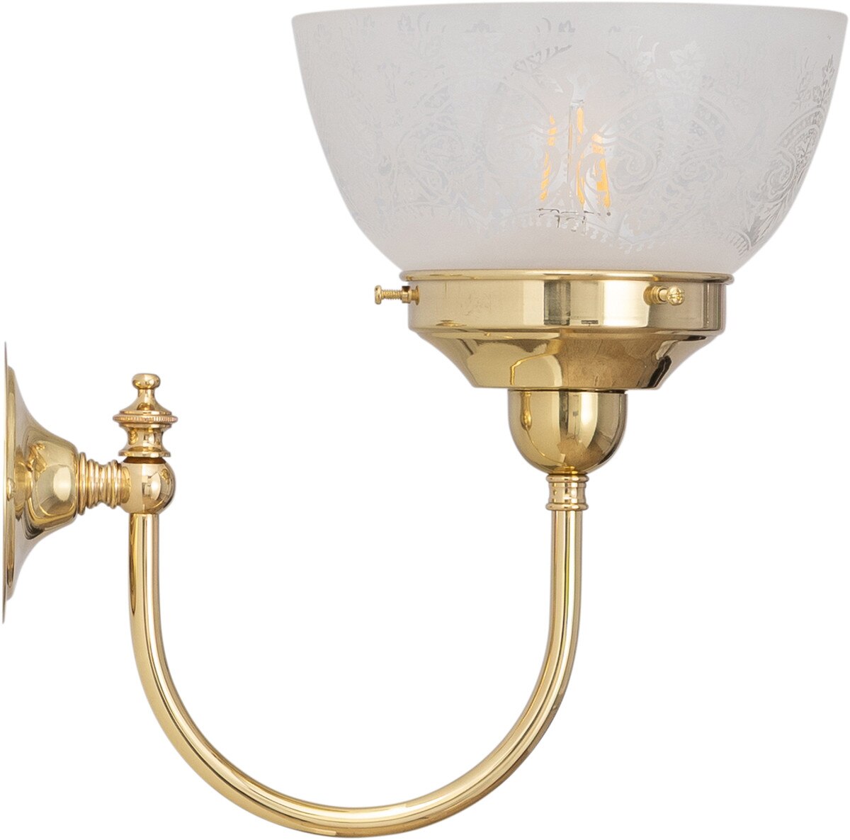Luke Wall Light Bracket with Keon Shade Polished Brass & Frost Etched - 3090410