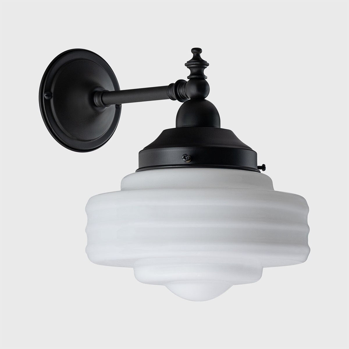 Bentleigh Wall Light Bracket with Detroit Small Shade Patina & Opal Gloss - 3090416