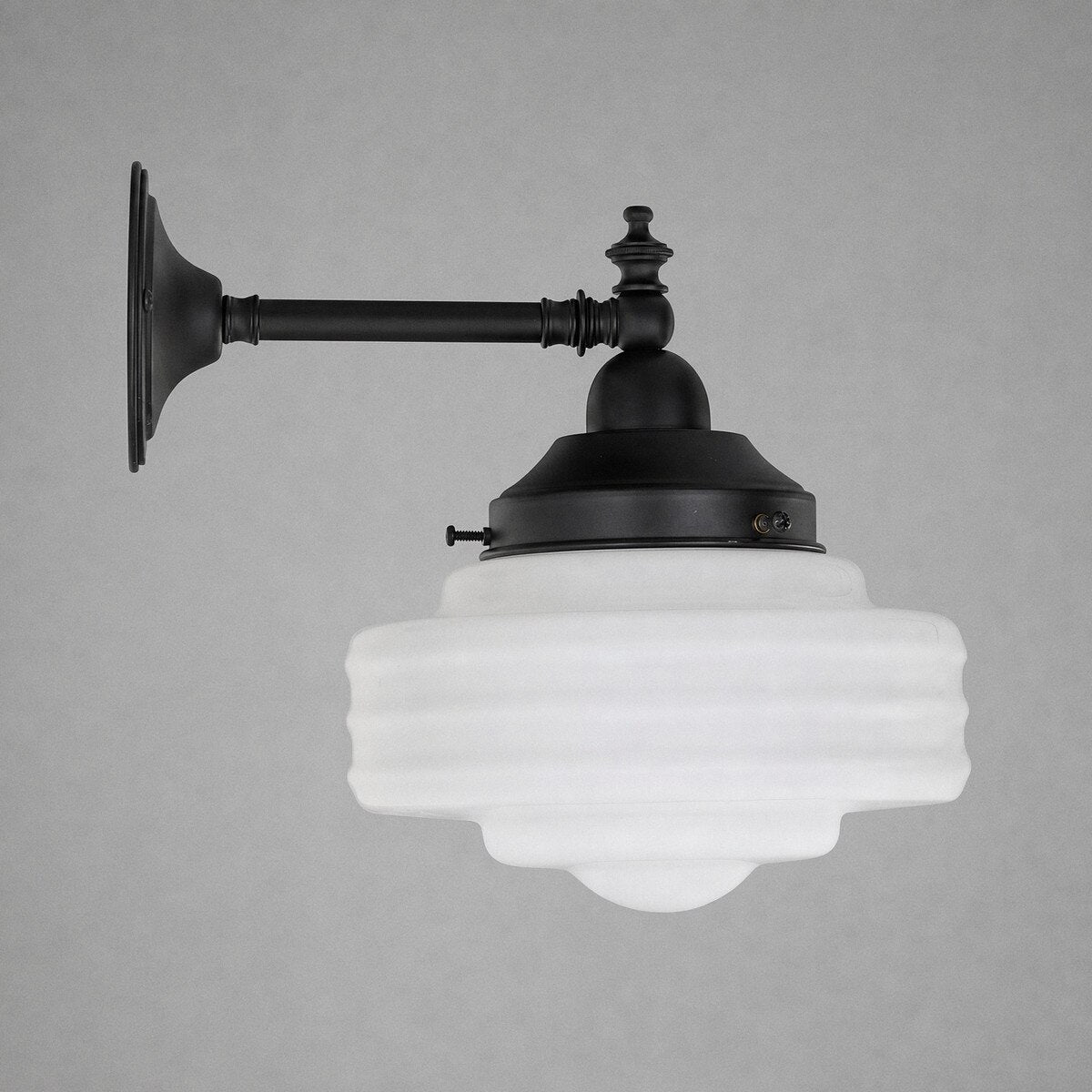 Bentleigh Wall Light Bracket with Detroit Small Shade Patina & Opal Gloss - 3090416