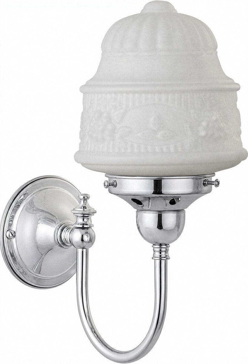 Senator 6" Shade On Loxton Wall Light Bracket Chrome & Opal Matt - 3090439