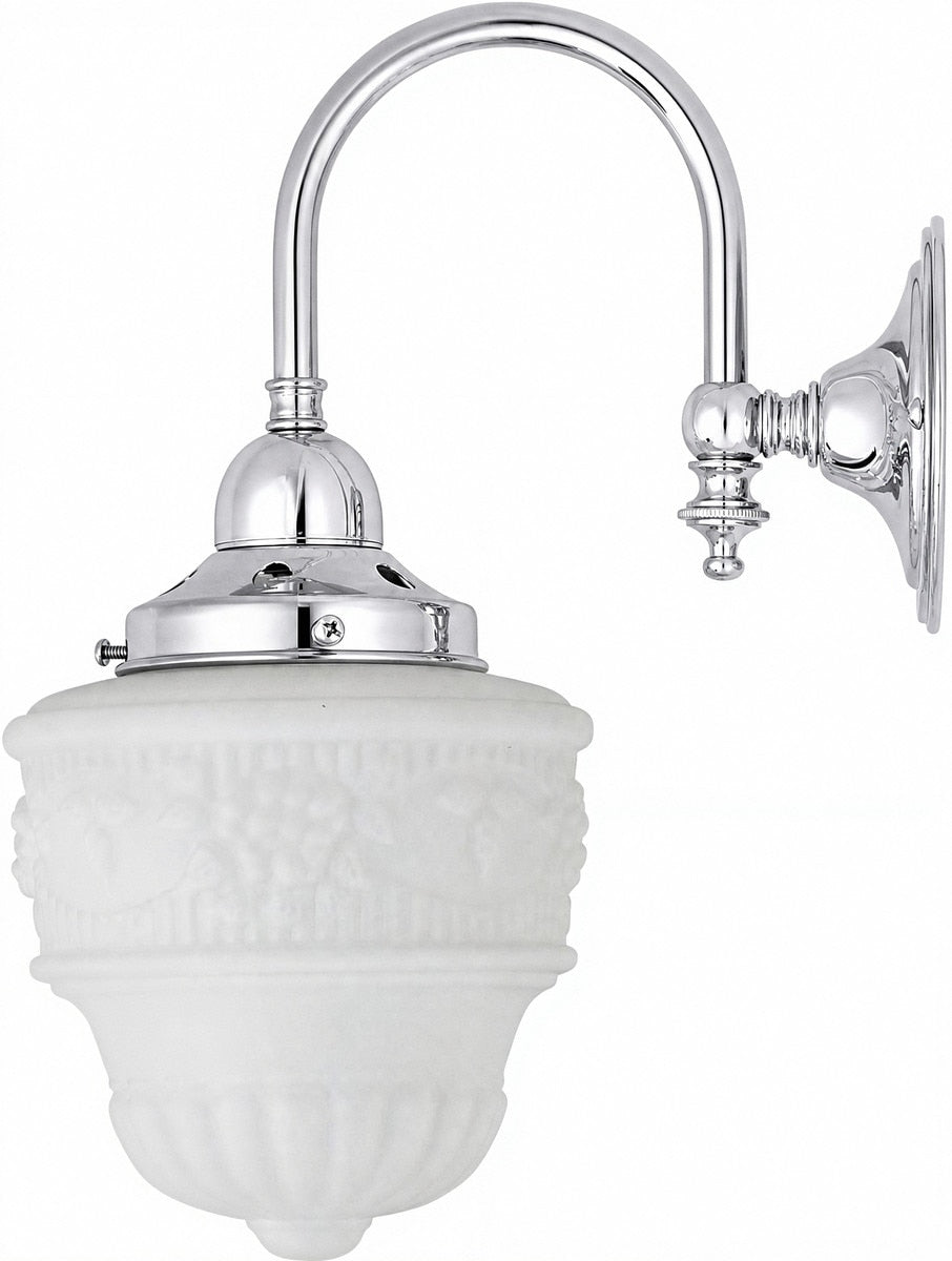 Senator 6" Shade On Loxton Wall Light Bracket Chrome & Opal Matt - 3090439