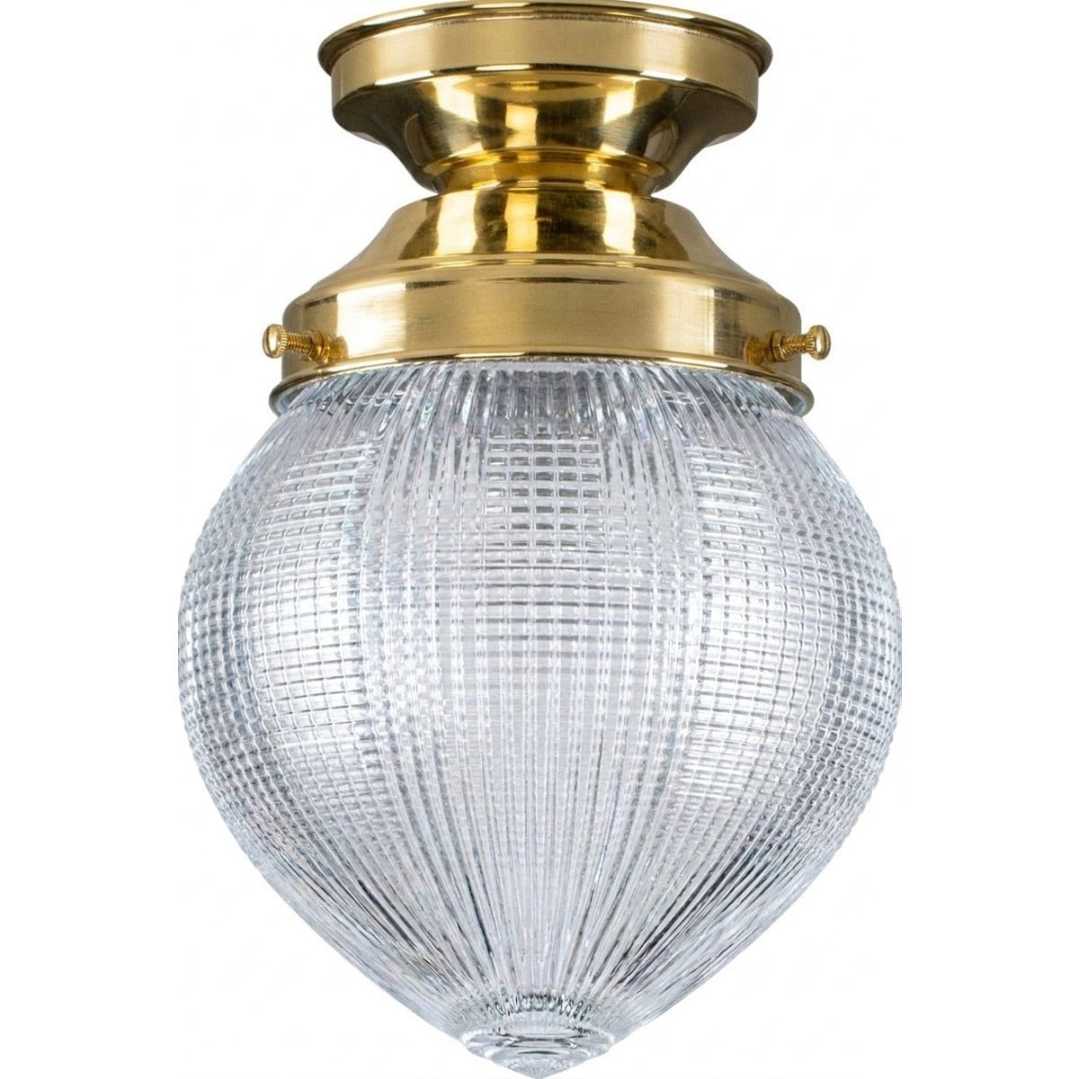 Teardrop Hallophane 6" Batten Fix Light Polished Brass & Clear - 3090447