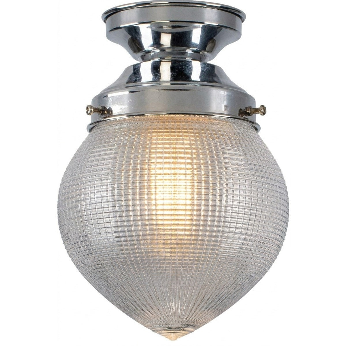Teardrop Hallophane 6" Batten Fix Light Chrome & Clear - 3090448