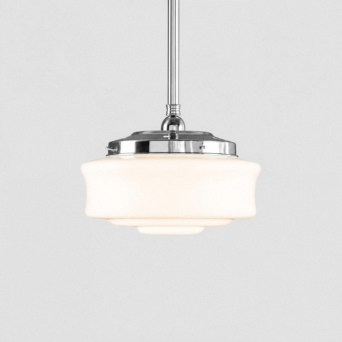 Elwood 12" Pendant Light on Rod Set Chrome & Opal Gloss - LOI3090474A