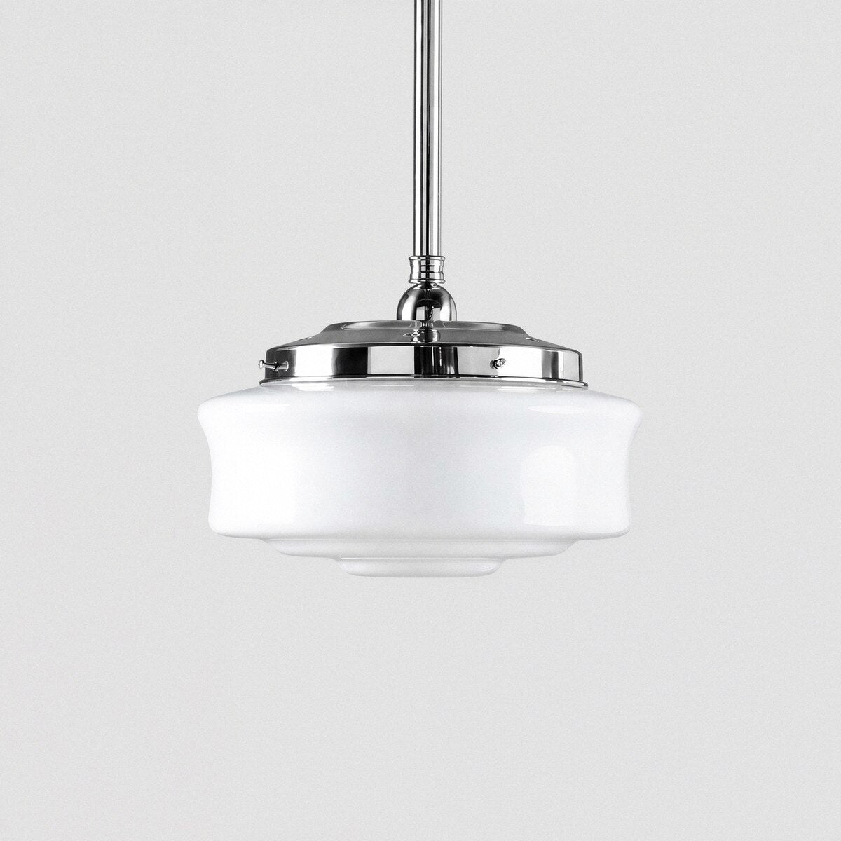 Elwood 12" Pendant Light on Rod Set Chrome & Opal Gloss - LOI3090474A