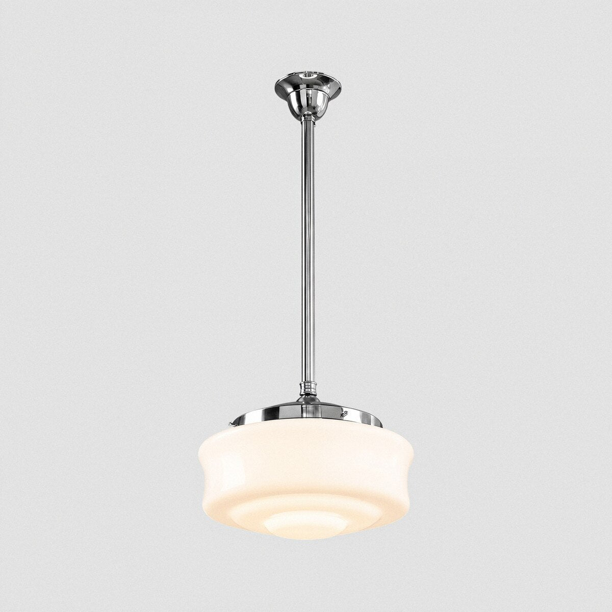 Elwood 12" Pendant Light on Rod Set Chrome & Opal Gloss - LOI3090474A