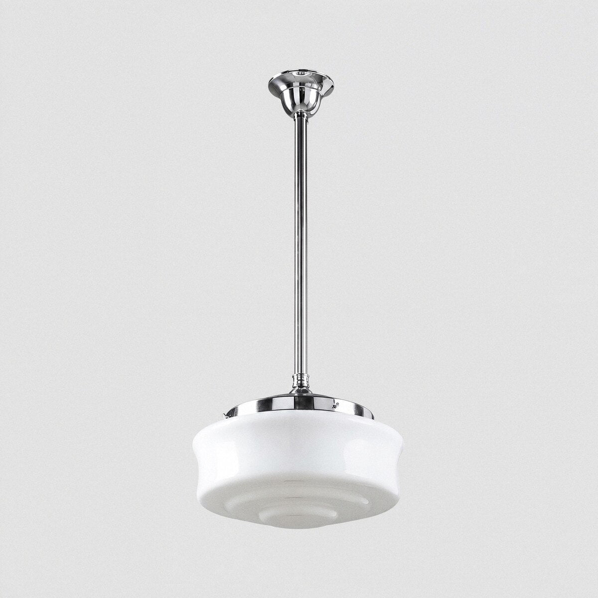 Elwood 12" Pendant Light on Rod Set Chrome & Opal Gloss - LOI3090474A