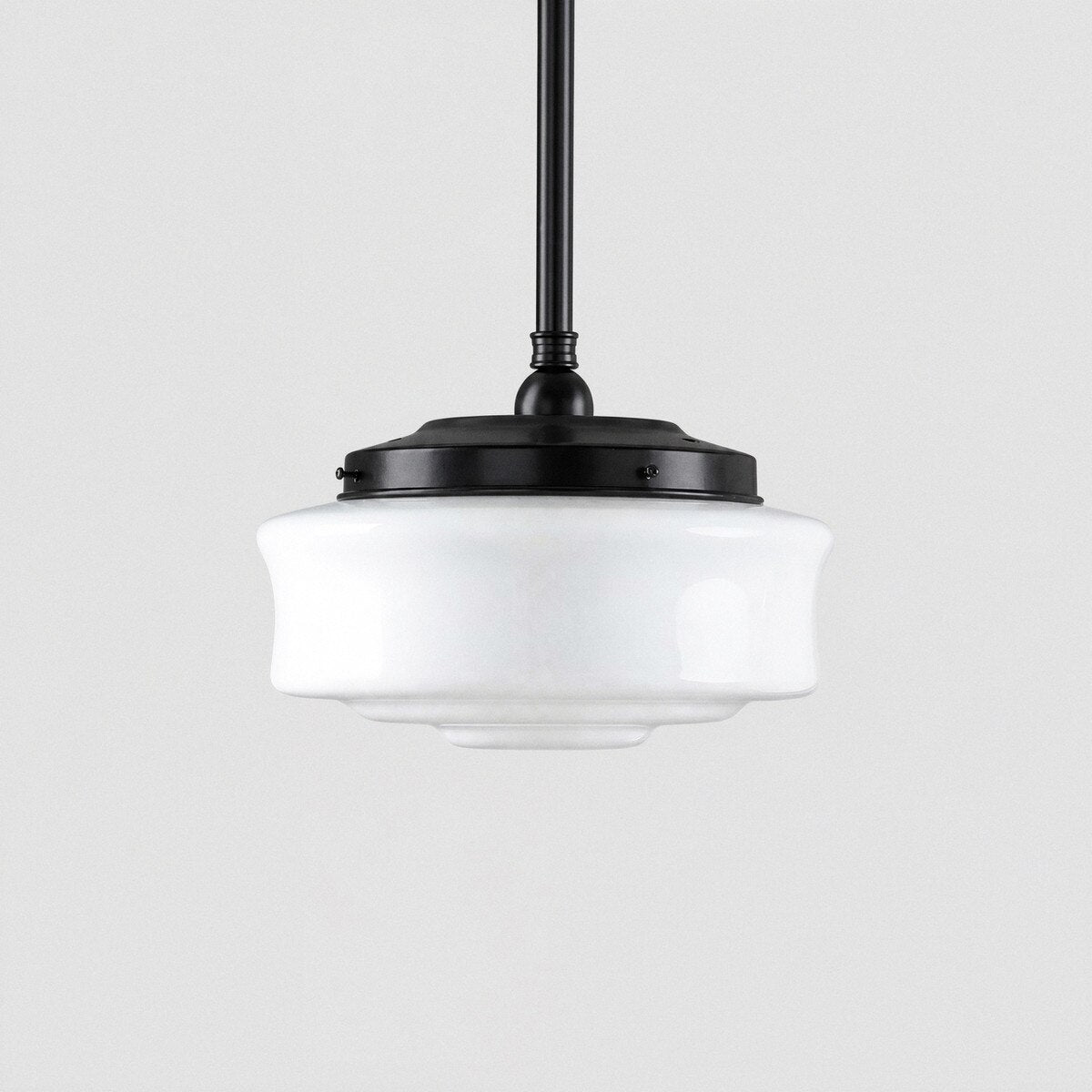 Elwood 12" Pendant Light on Rod Set Patina & Opal Gloss - LOI3090475A
